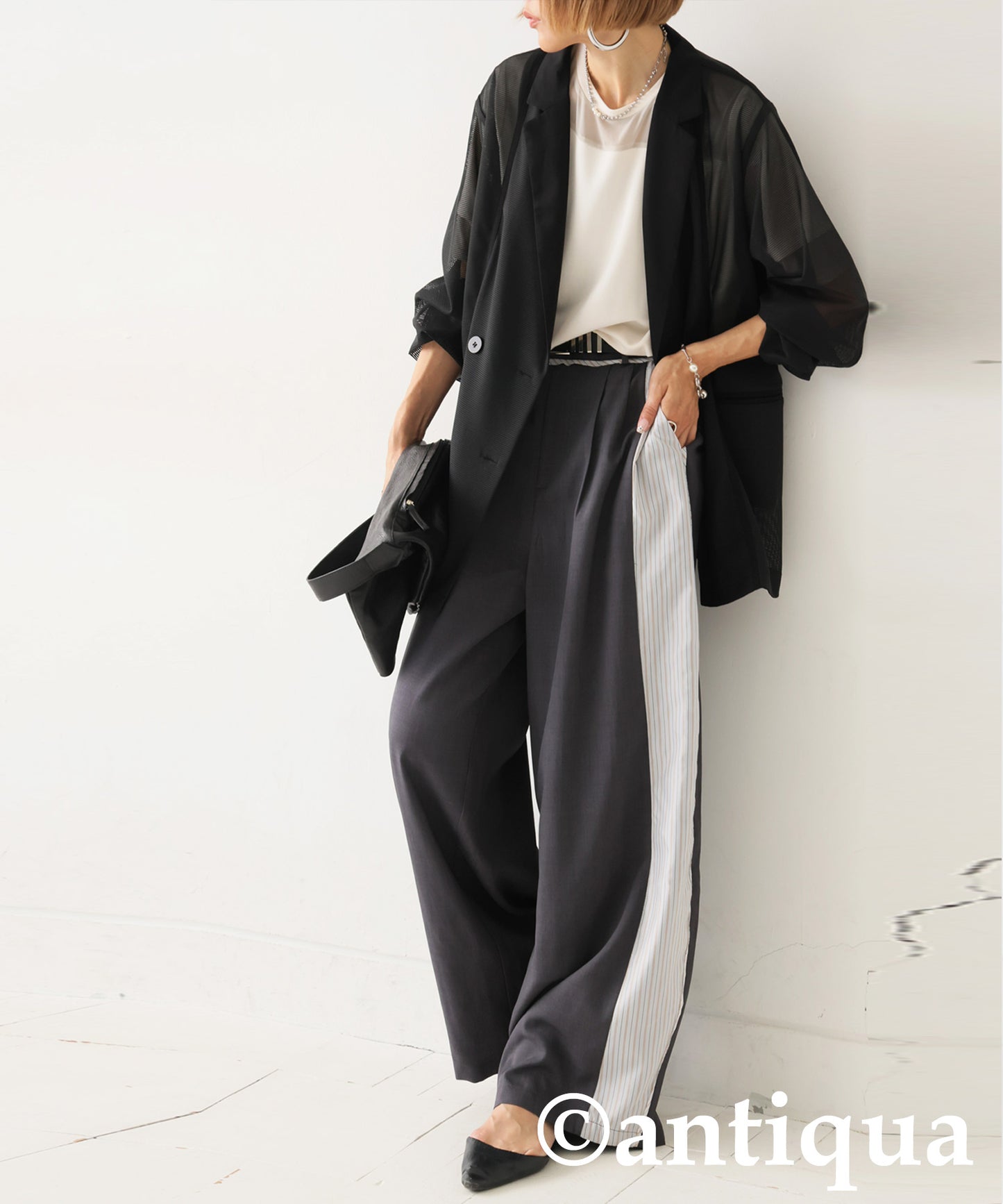 Ladies Wide Curve Design Pants