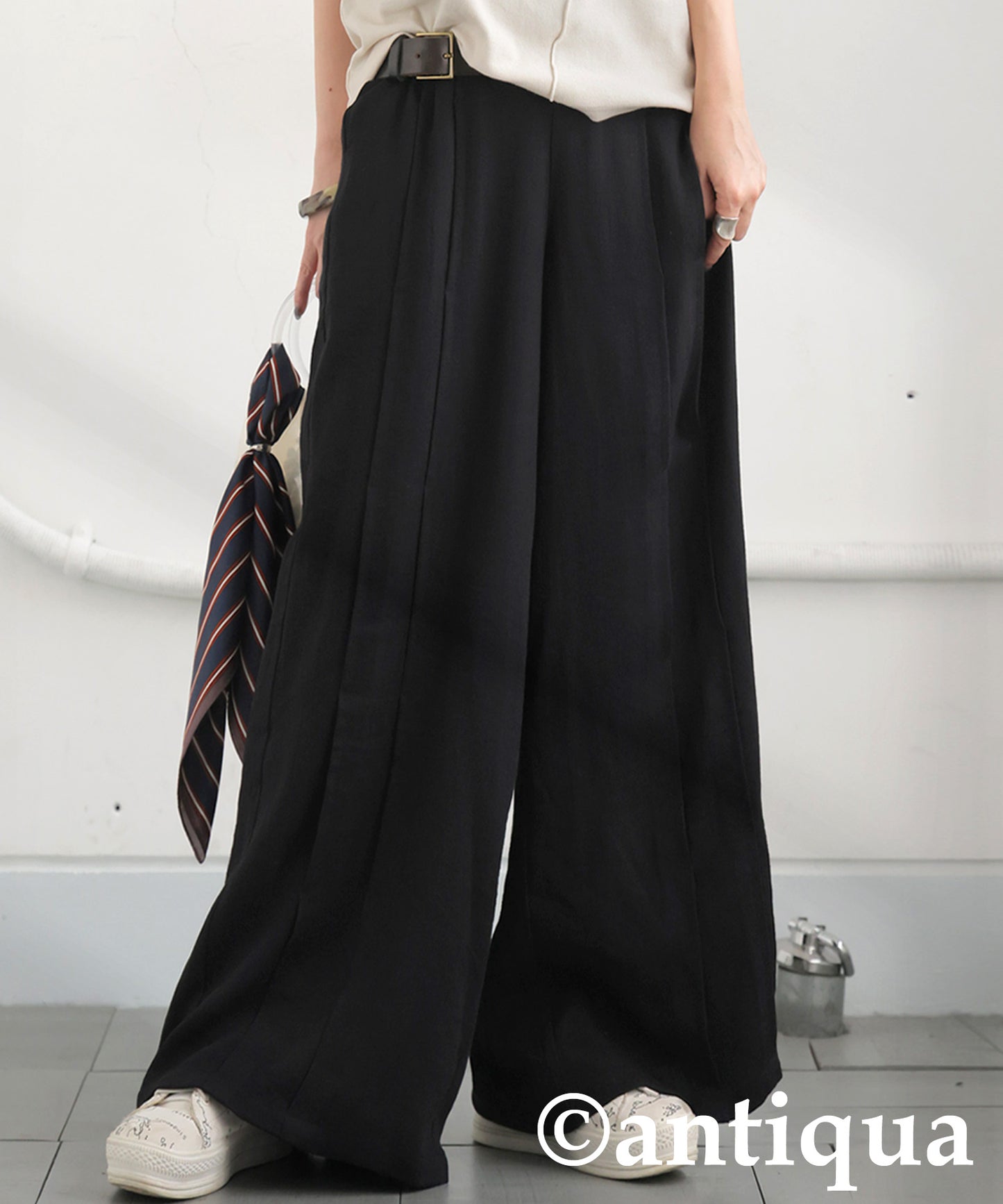 Ladies Wide-Pleated Pants
