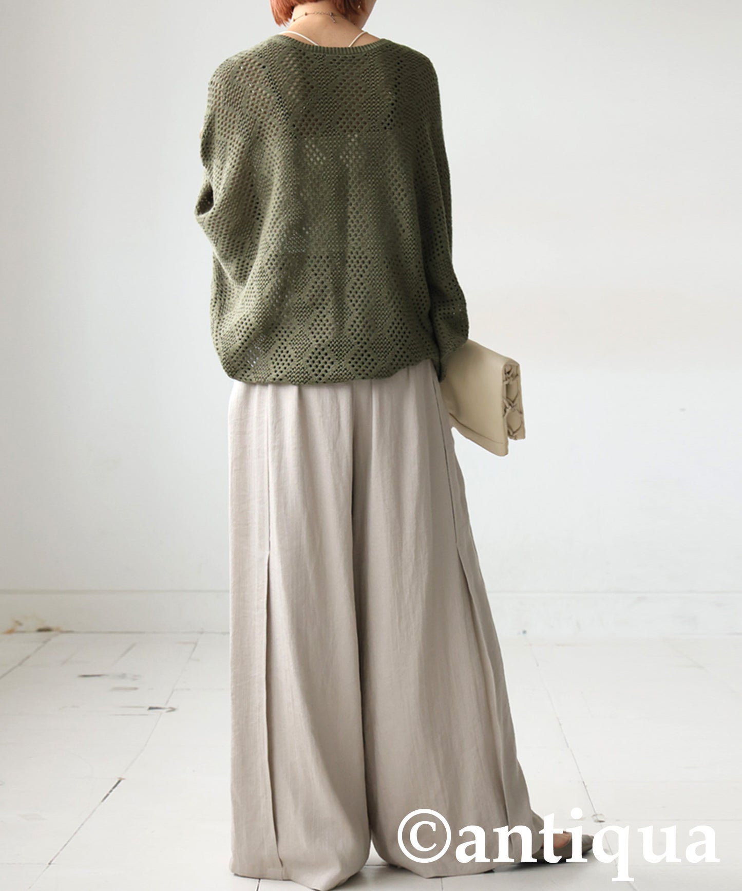Ladies Wide-Pleated Pants