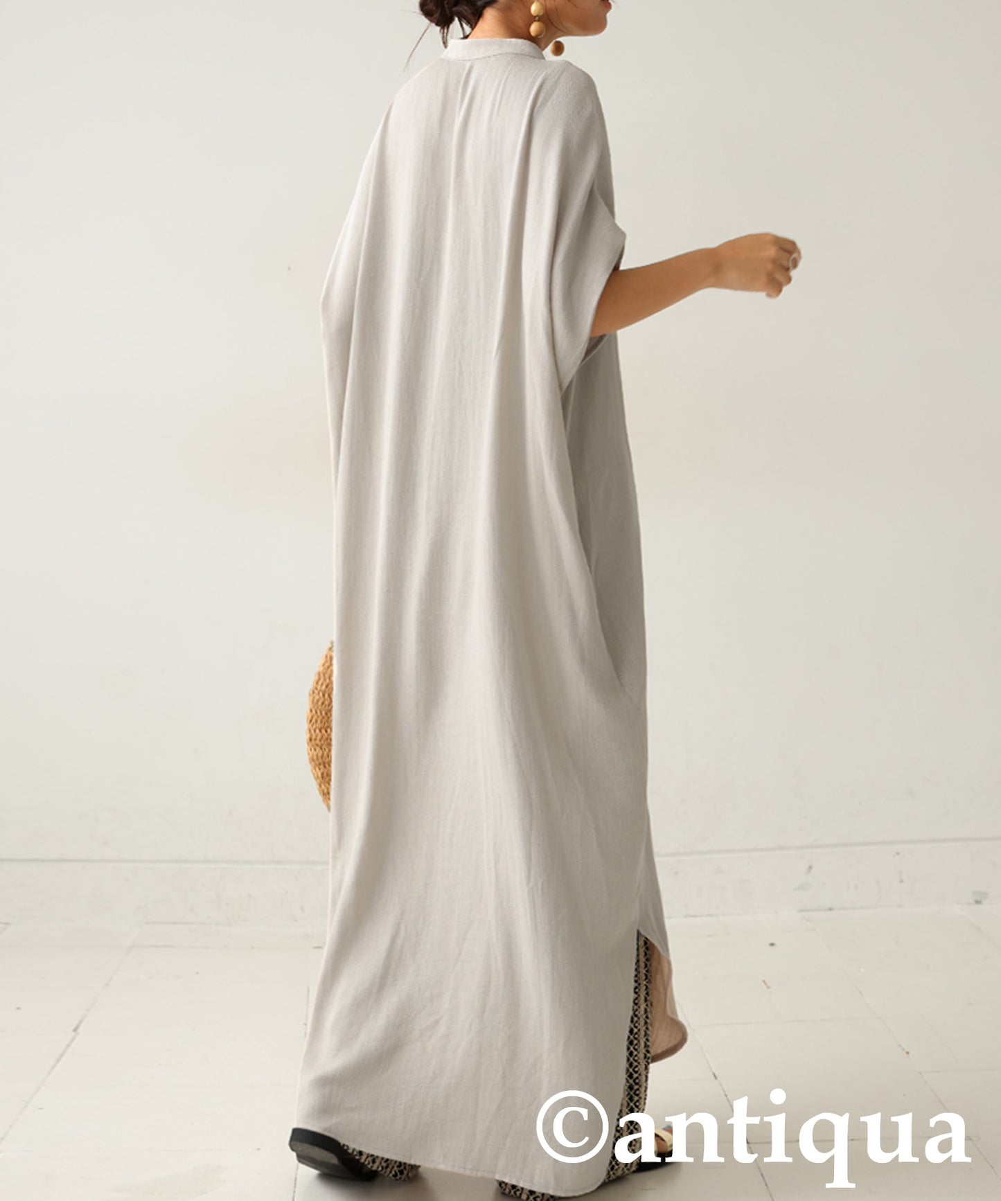 Ladies Linen Touch Shirt Dress