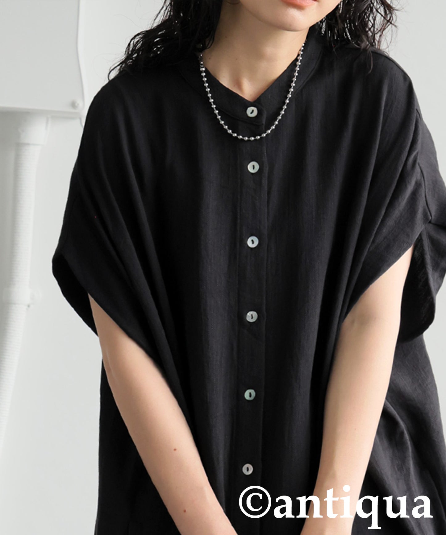 Ladies Linen Touch Shirt Dress