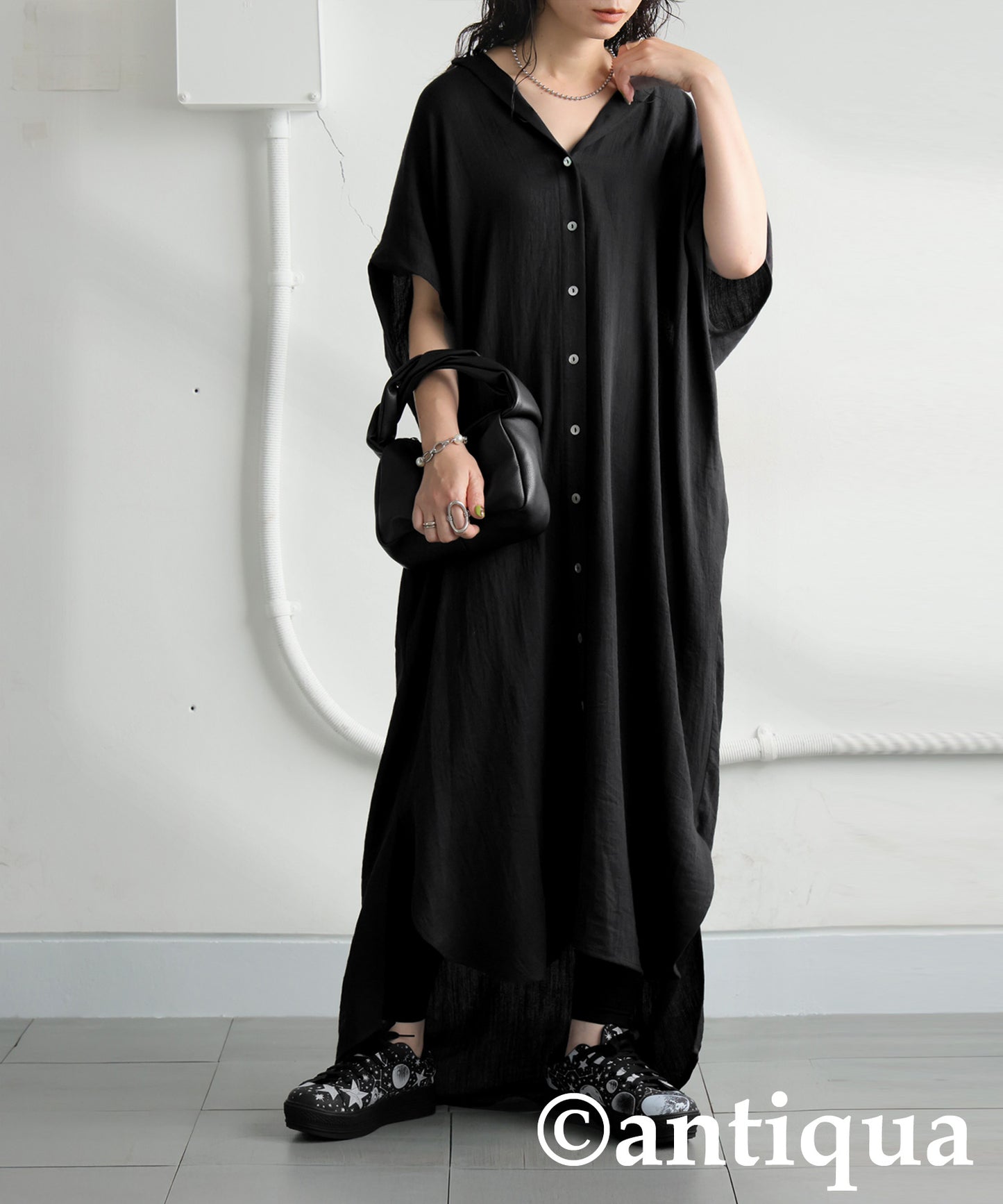 Ladies Linen Touch Shirt Dress