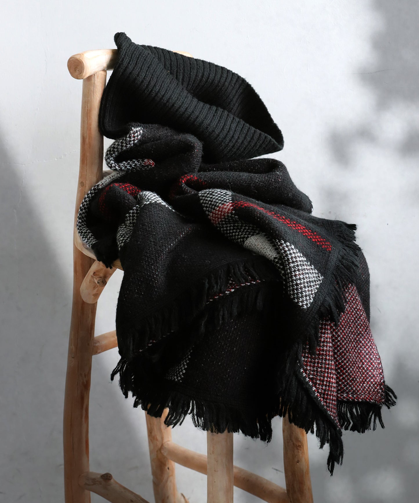 Checkered 2Way Poncho Skirt Ladies