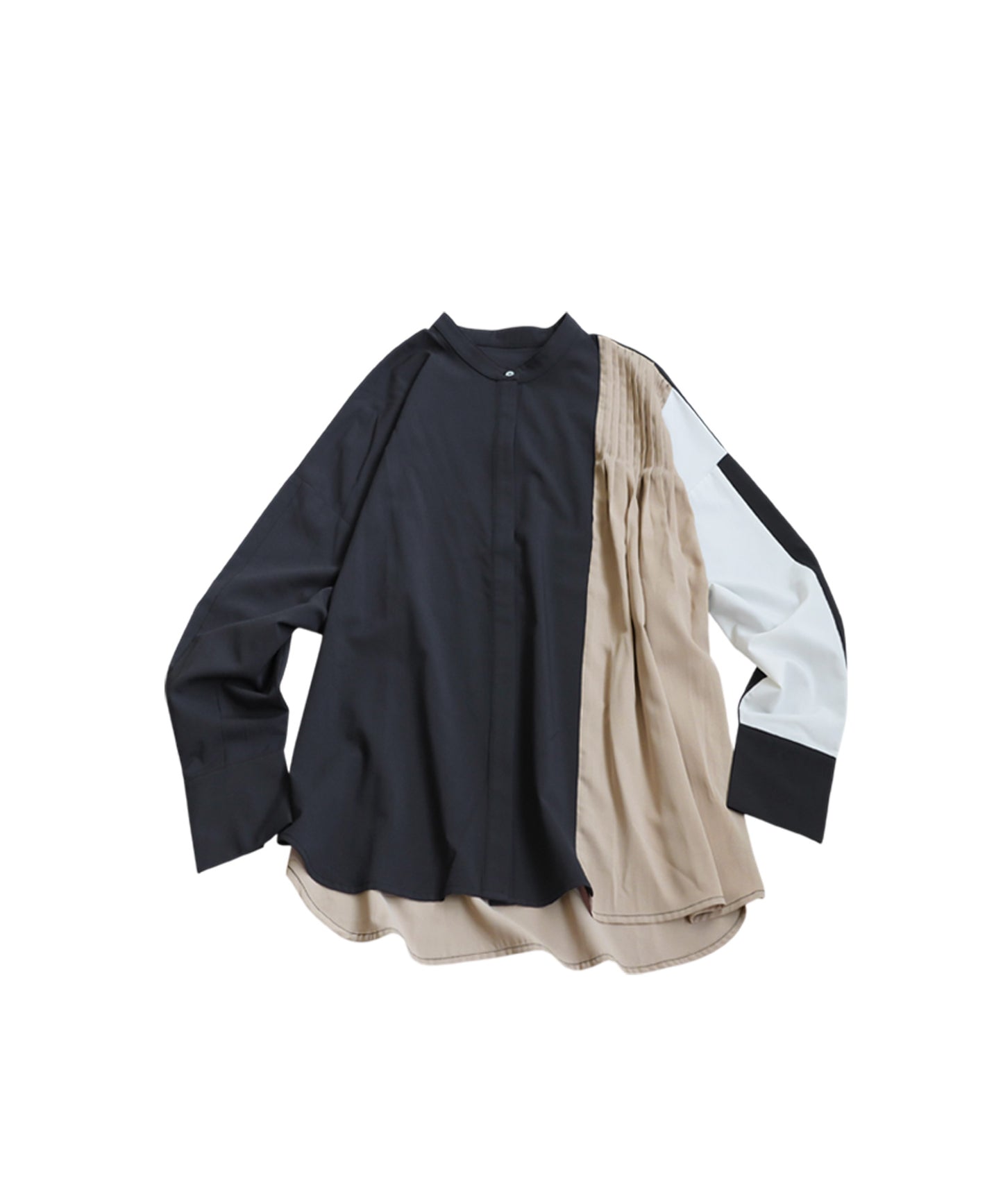 Two-Tone Tuck Design Shirt Ladies