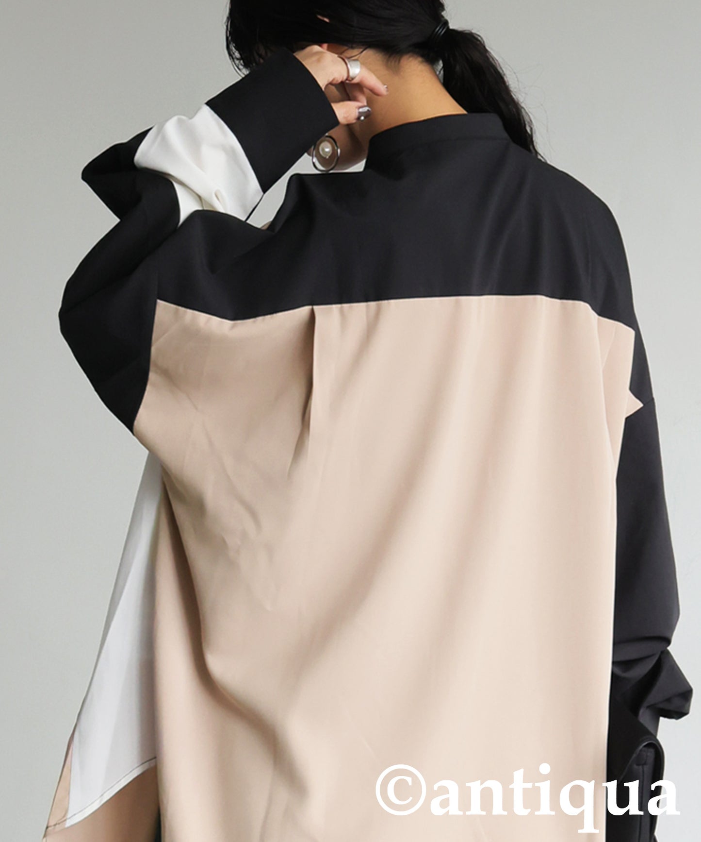 Two-Tone Tuck Design Shirt Ladies