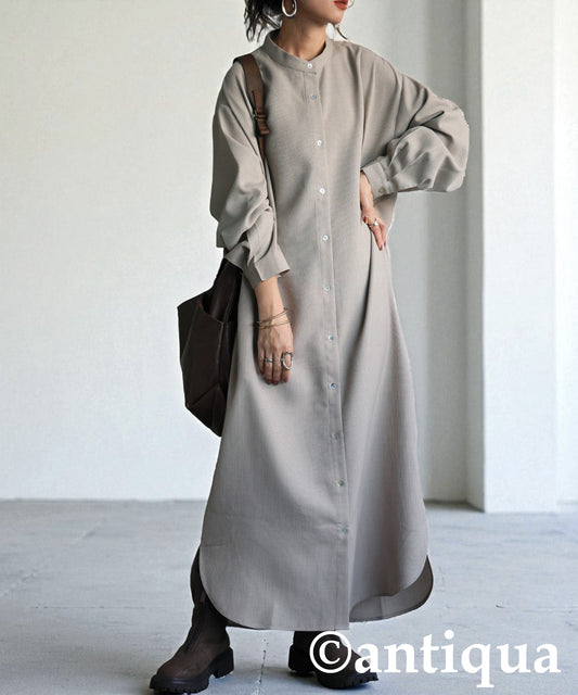 Waffle Fabric Shirt Dress Ladies