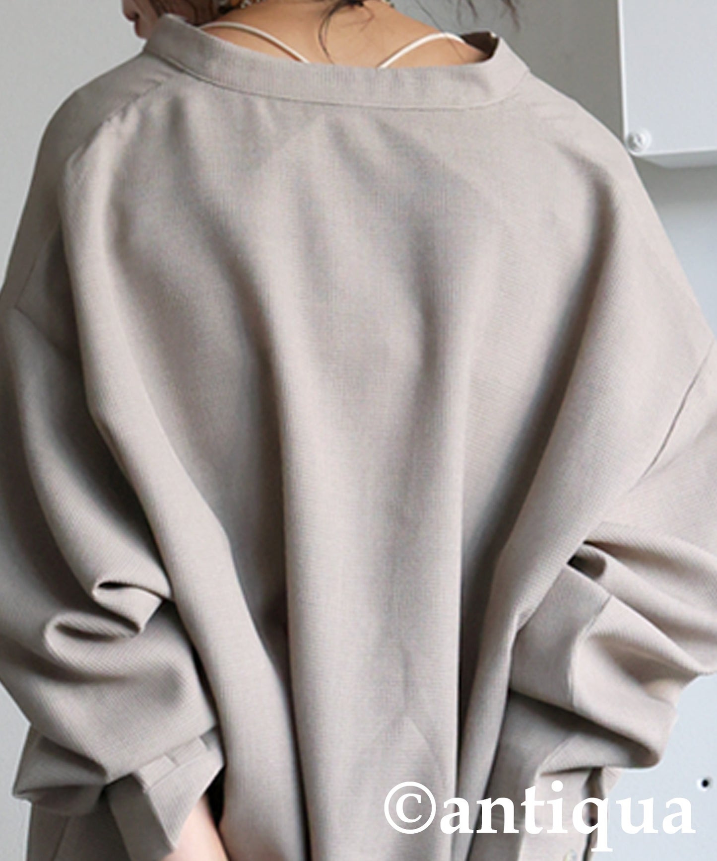 Waffle Fabric Shirt Dress Ladies