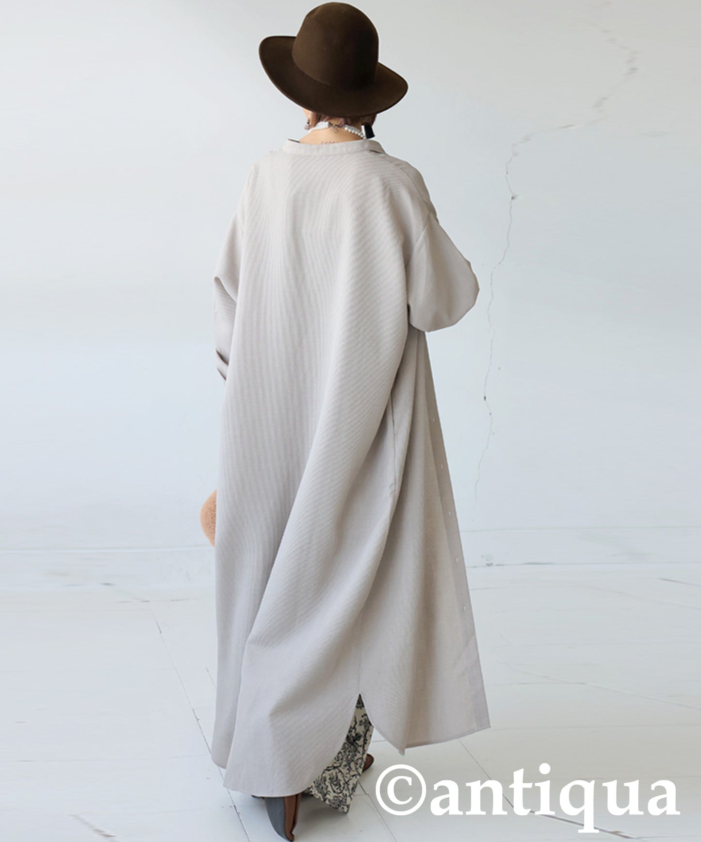 Waffle Fabric Shirt Dress Ladies