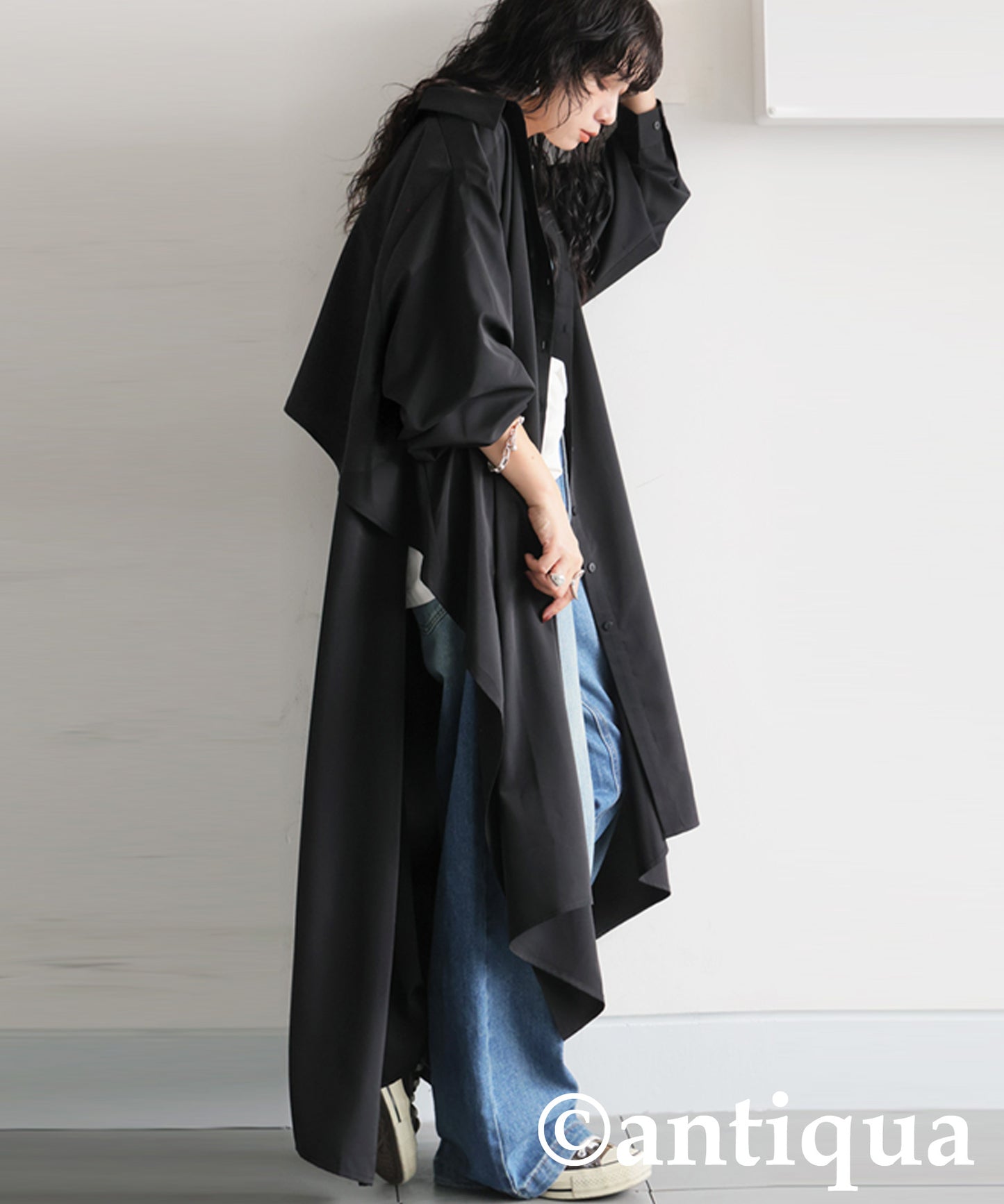 Draped Design Shirt Dress Ladies