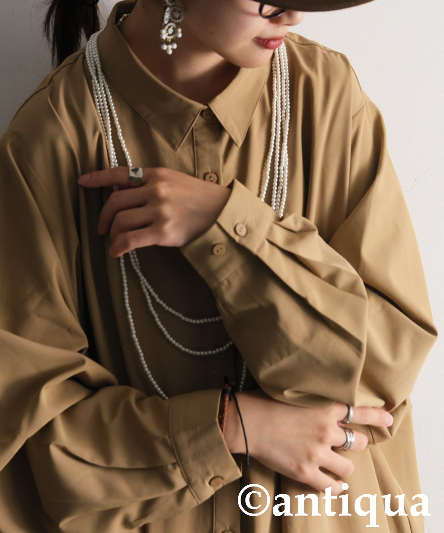 Draped Design Shirt Dress Ladies