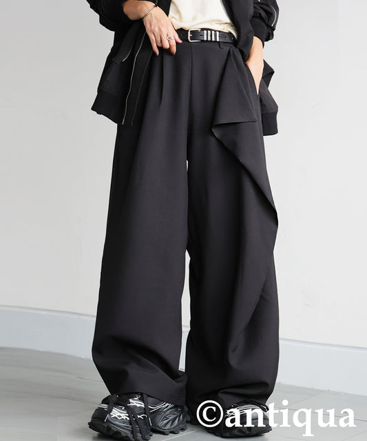 Asymmetrical Draped Wide Pants Ladies