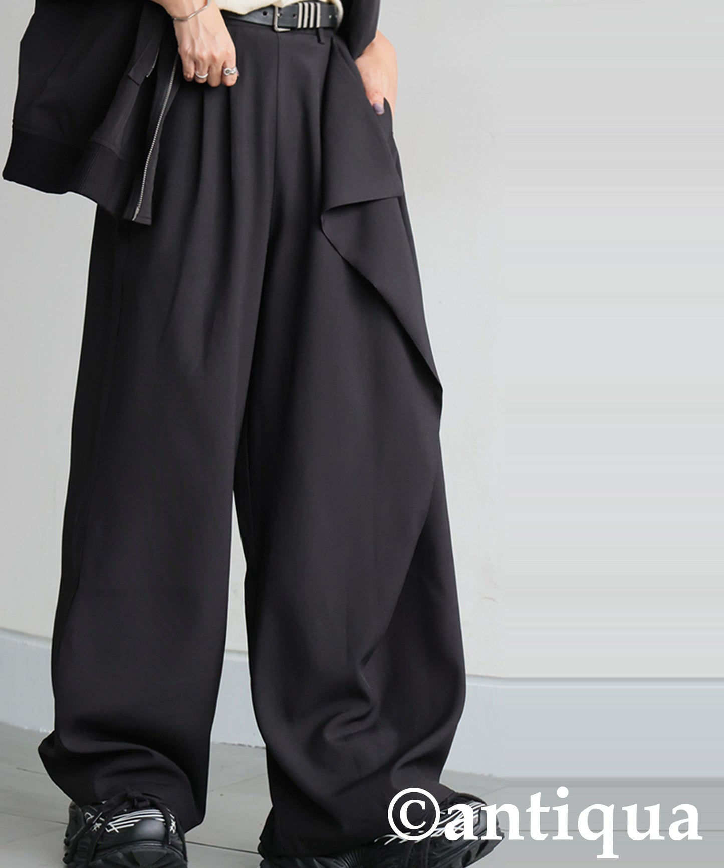 Asymmetrical Draped Wide Pants Ladies