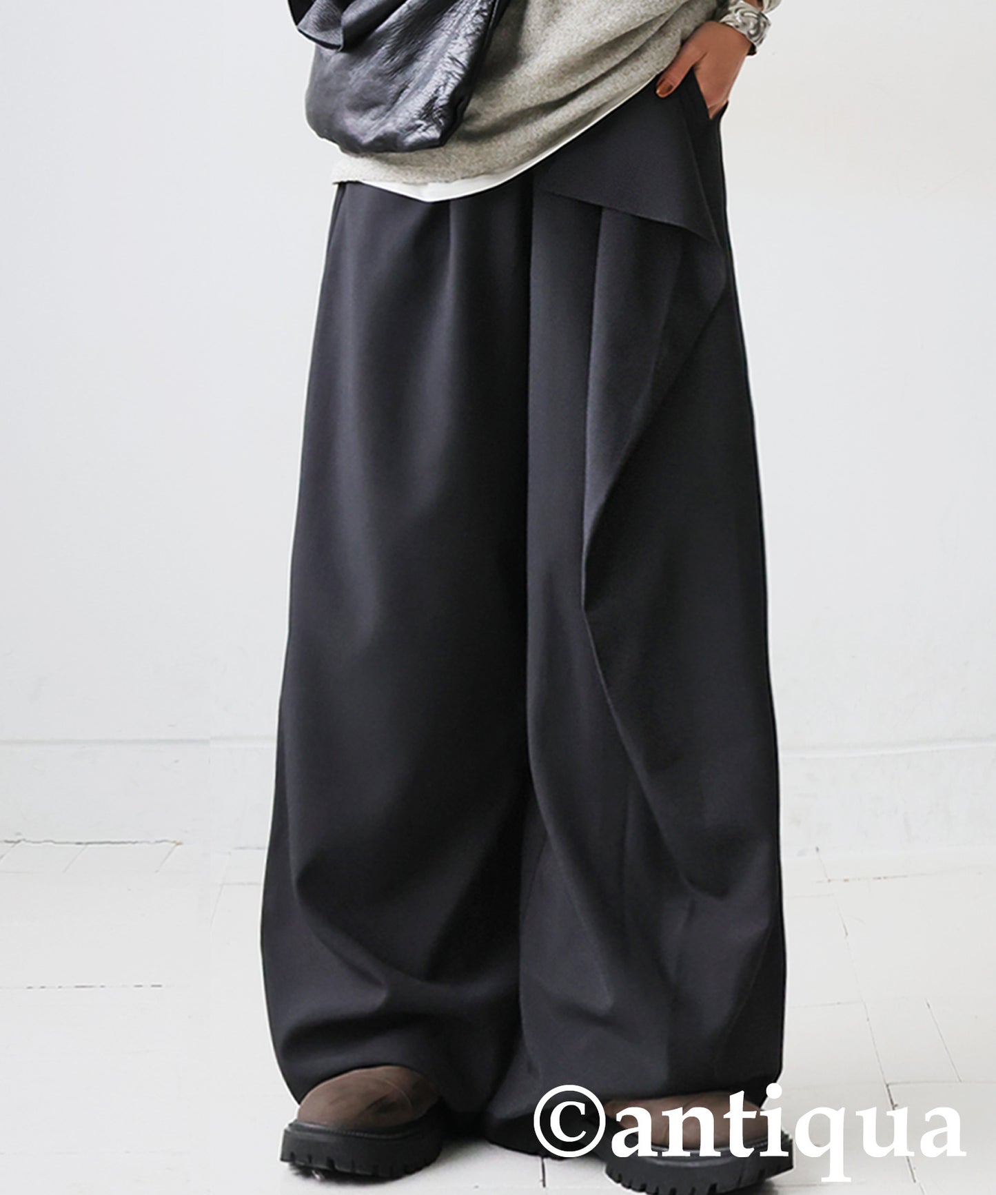 Asymmetrical Draped Wide Pants Ladies