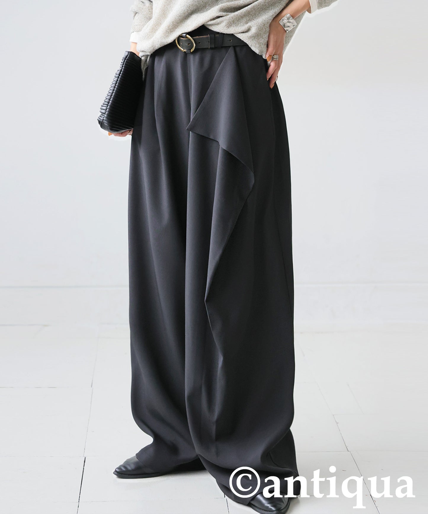 Asymmetrical Draped Wide Pants Ladies