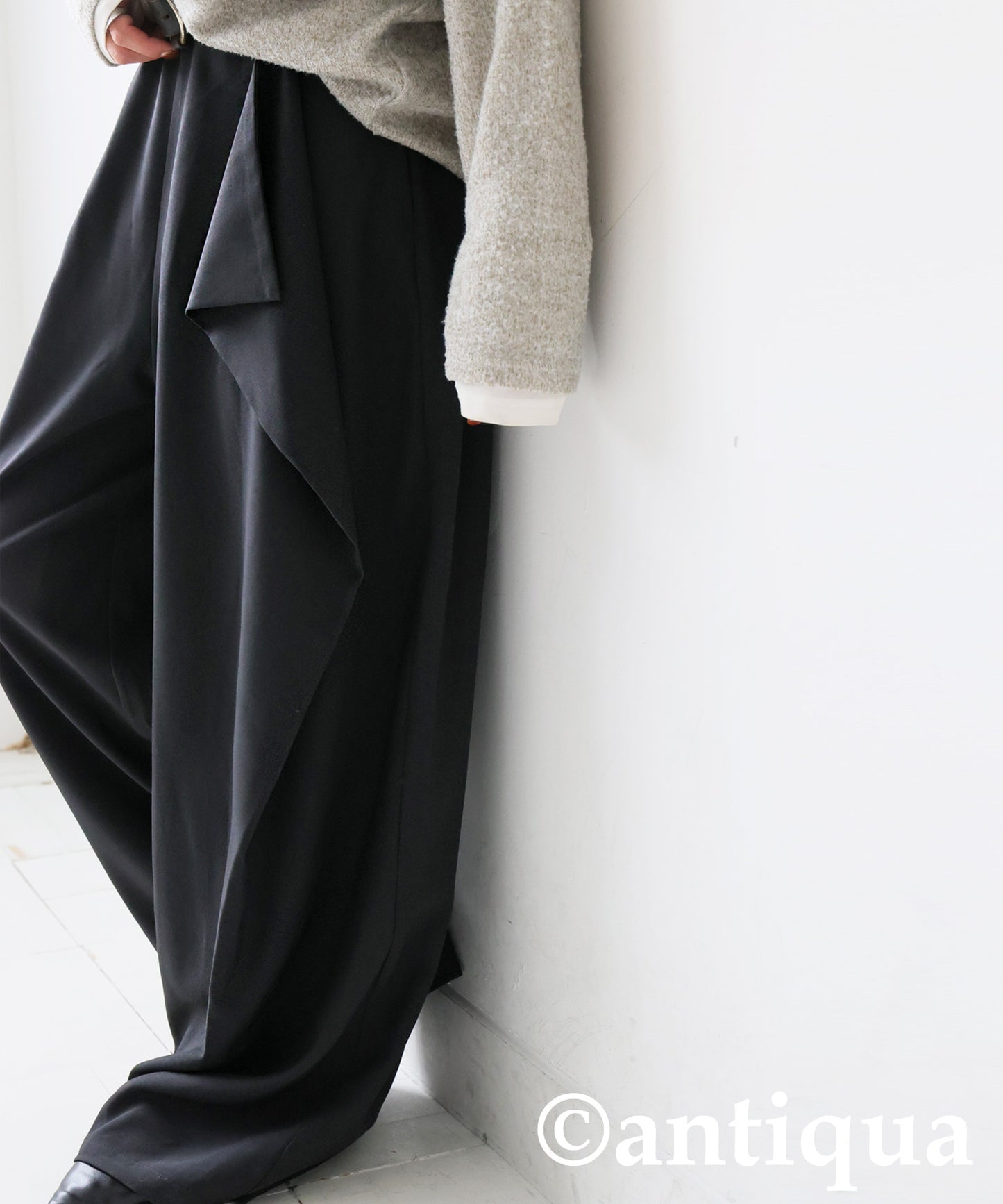 Asymmetrical Draped Wide Pants Ladies