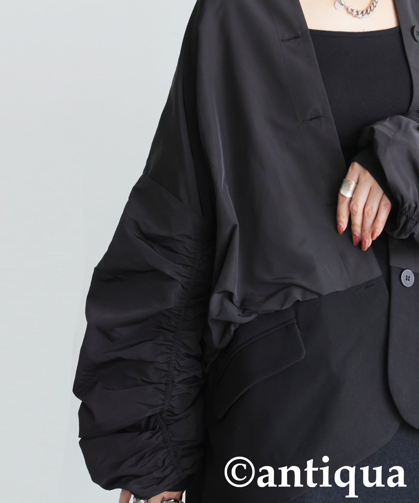 Mixed Material Jacket Ladies