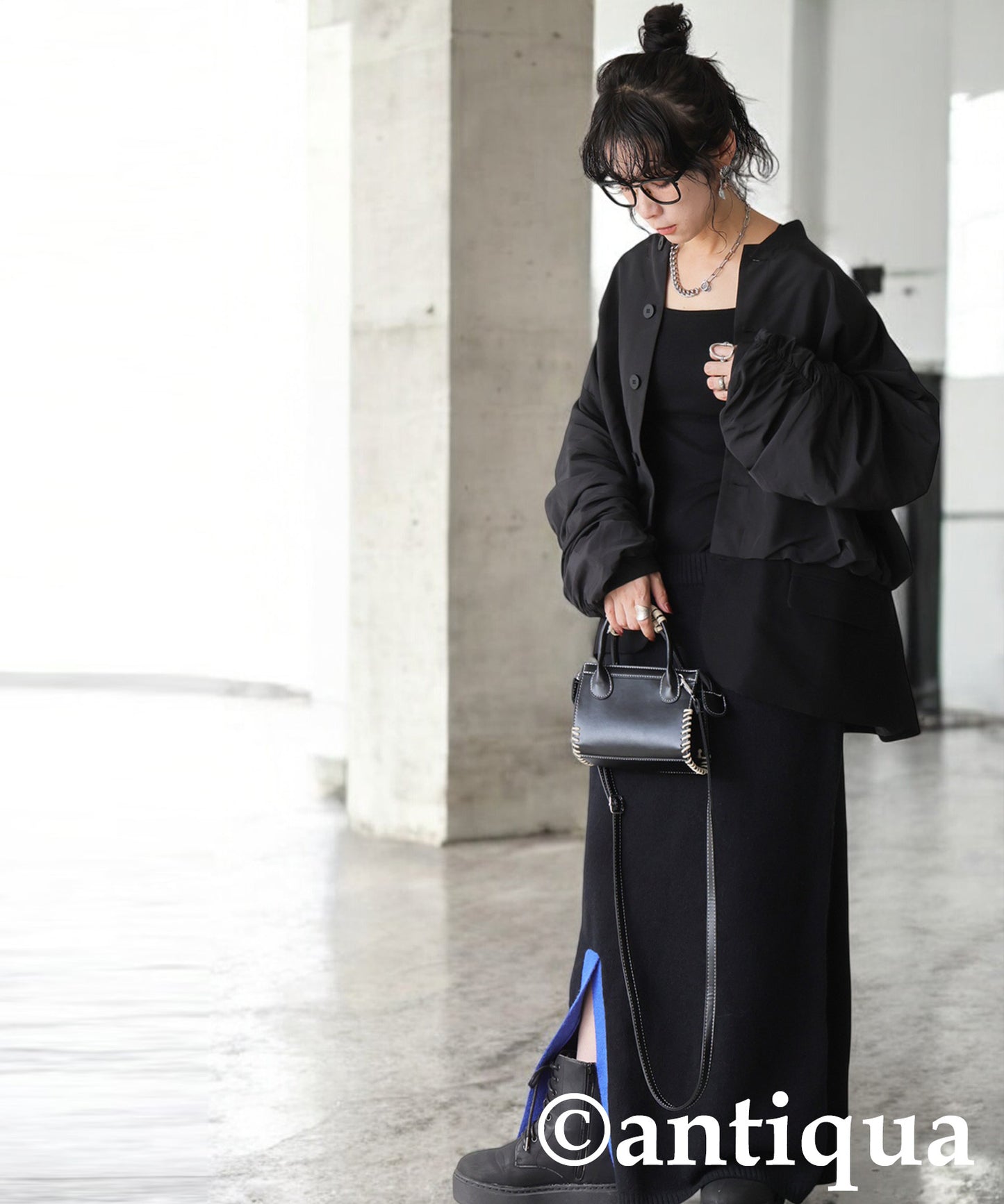 Mixed Material Jacket Ladies