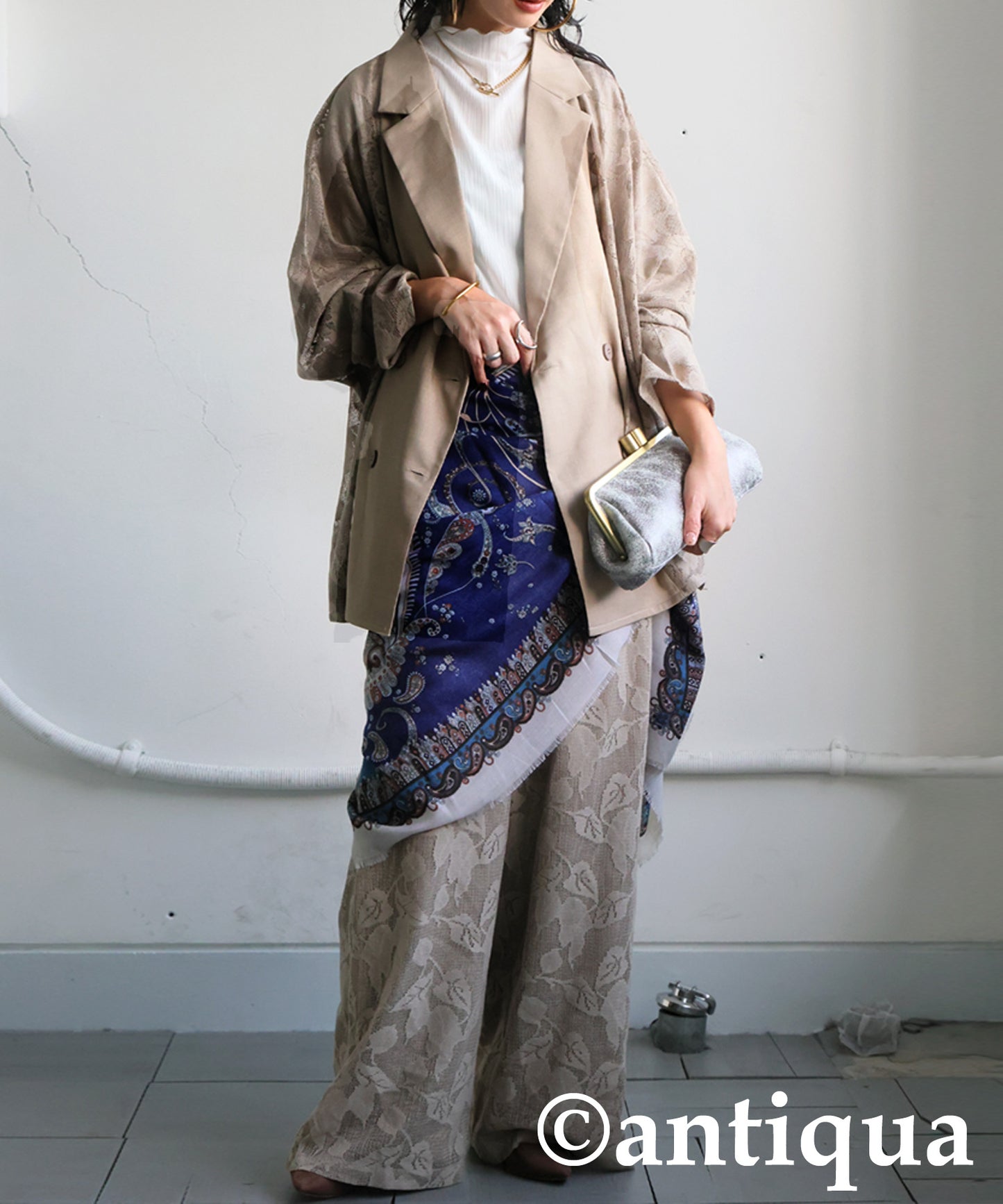 Floral Lace Double-Breasted Jacket Ladies