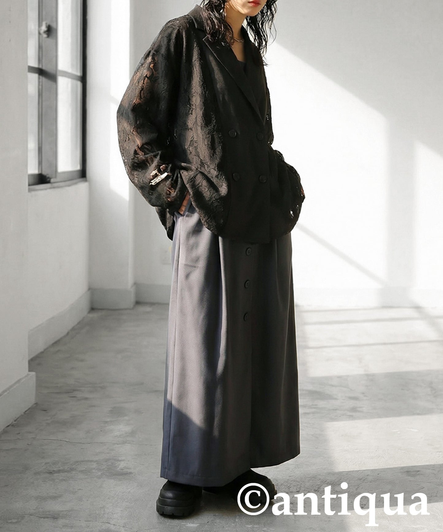 Floral Lace Double-Breasted Jacket Ladies