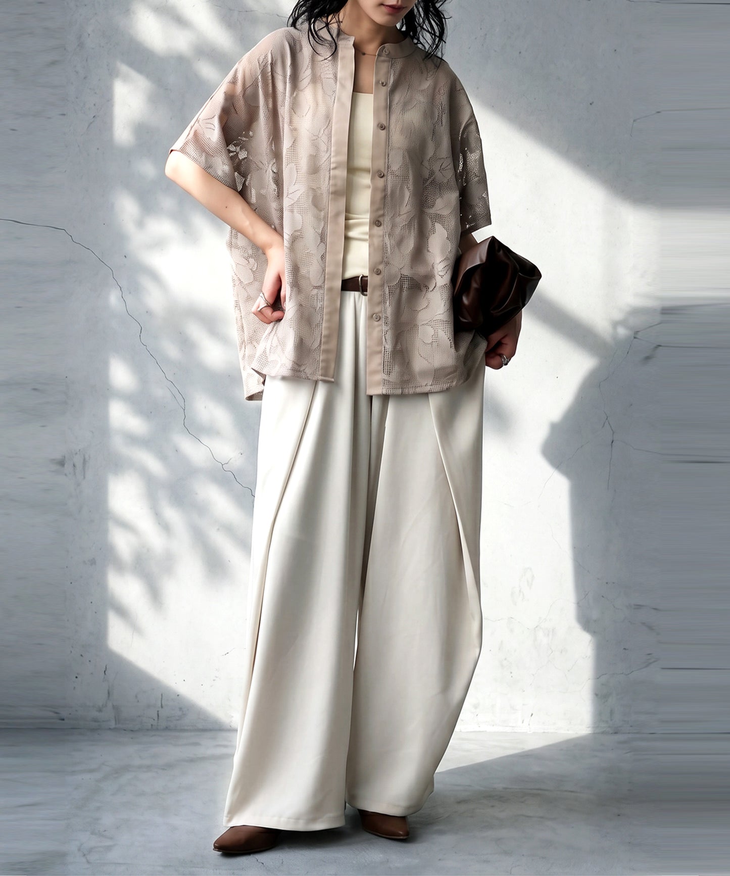 Floral Lace Sheer Shirt Ladies