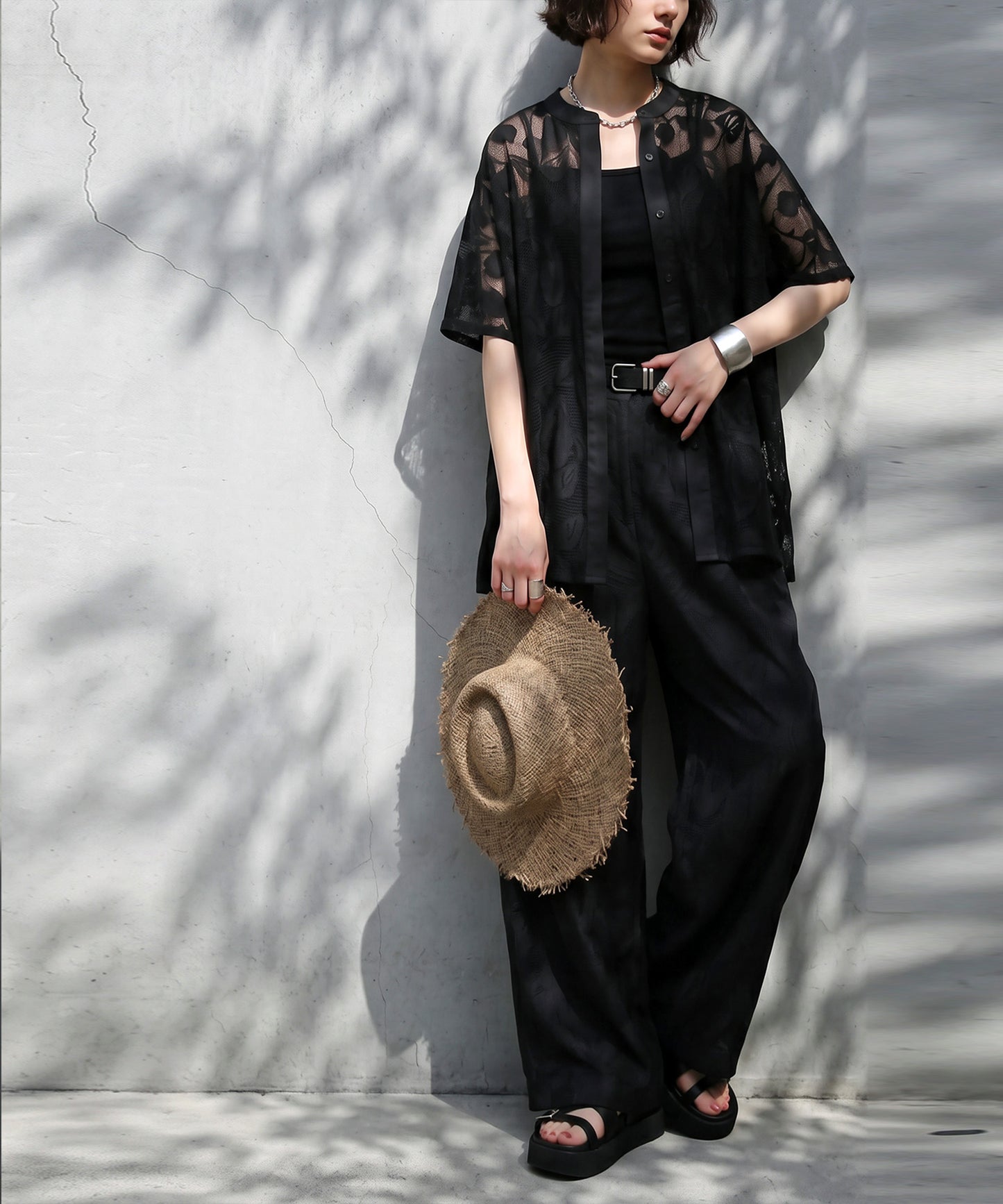 Floral Lace Sheer Shirt Ladies
