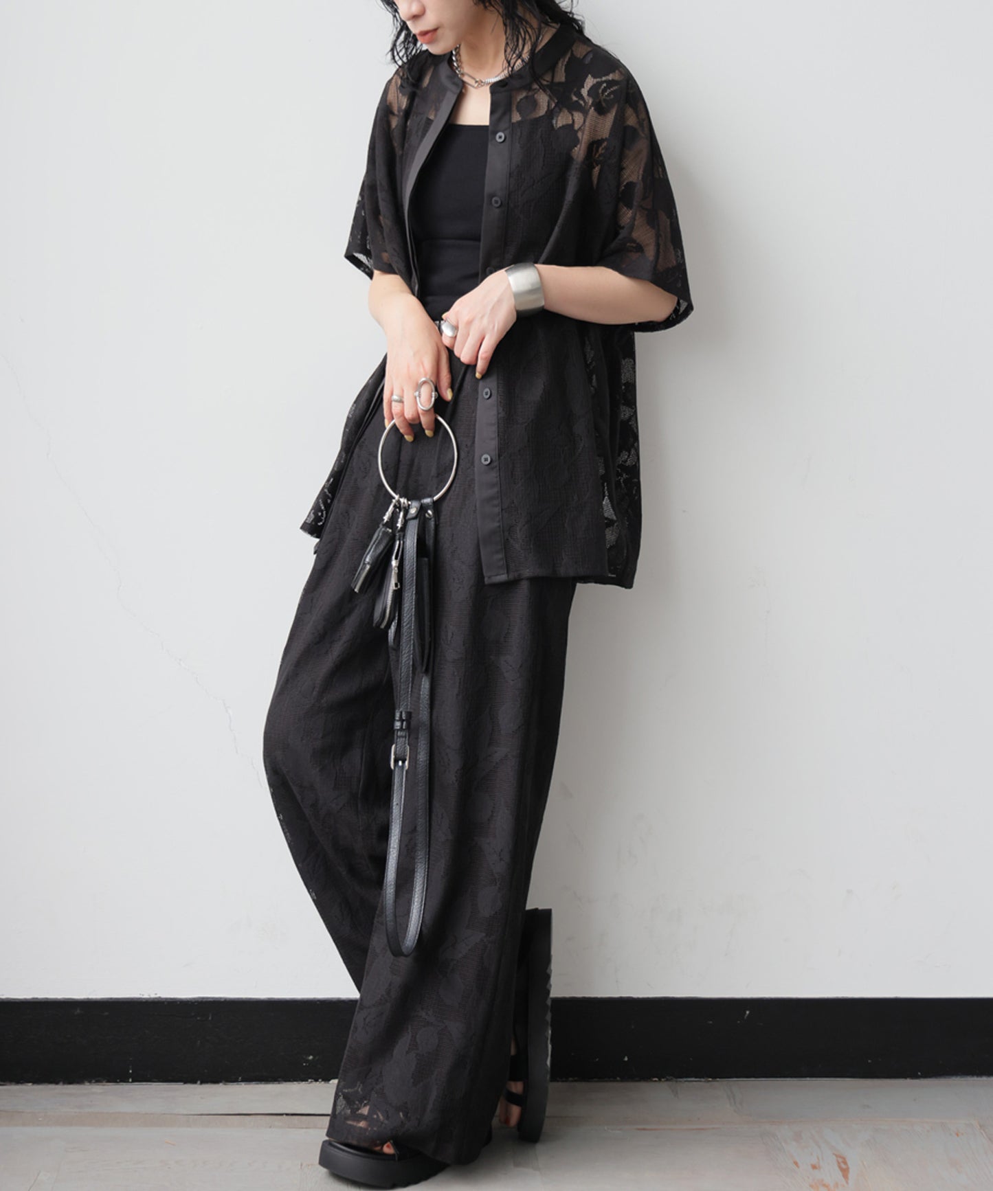 Floral Lace Sheer Shirt Ladies