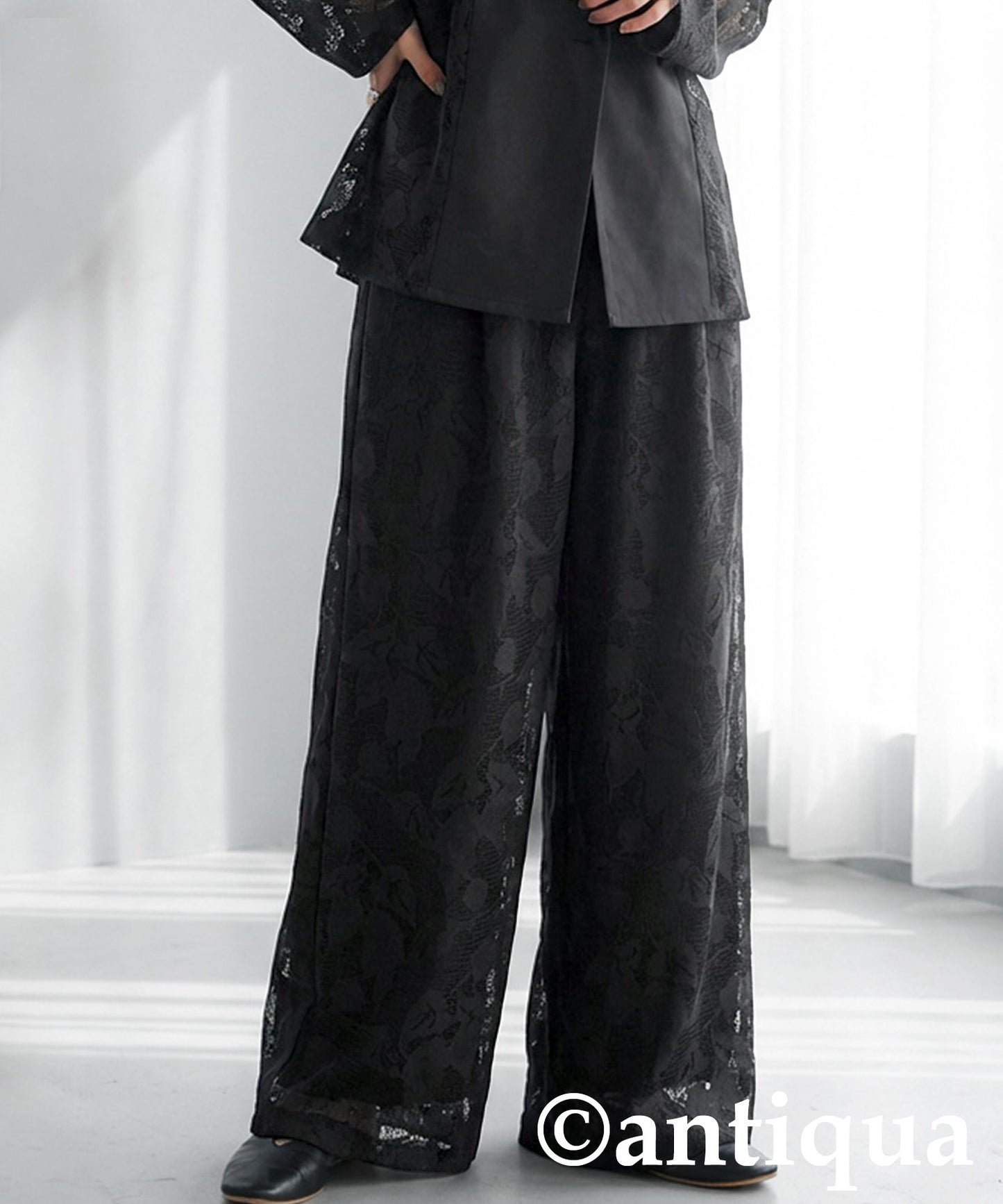 Floral Lace Wide-Leg Pants Ladies