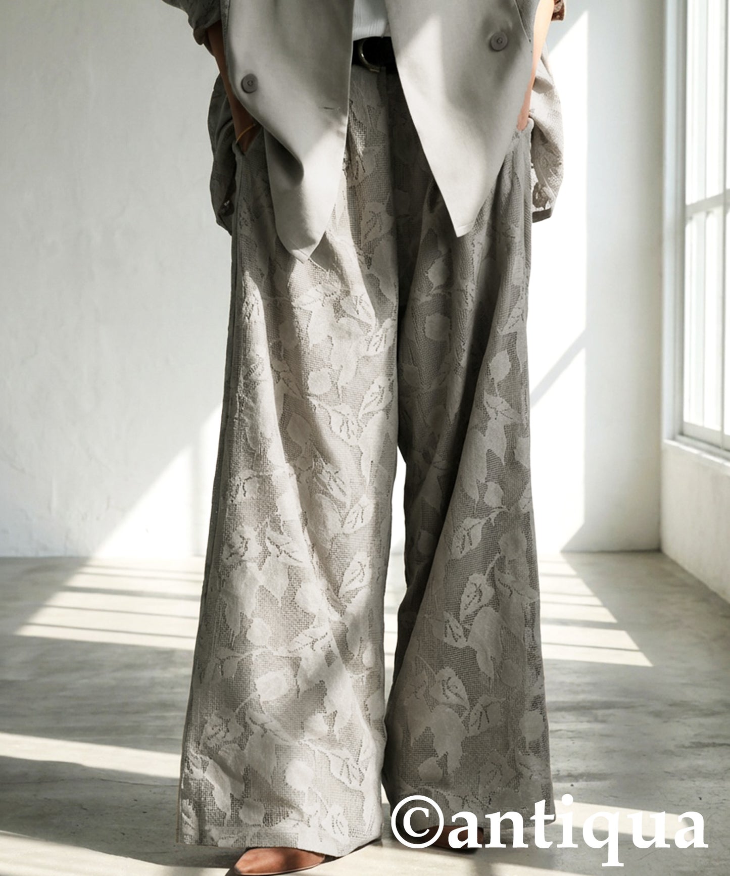 Floral Lace Wide-Leg Pants Ladies