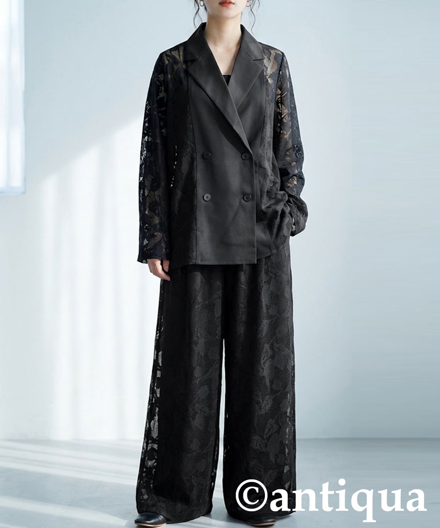 Floral Lace Wide-Leg Pants Ladies