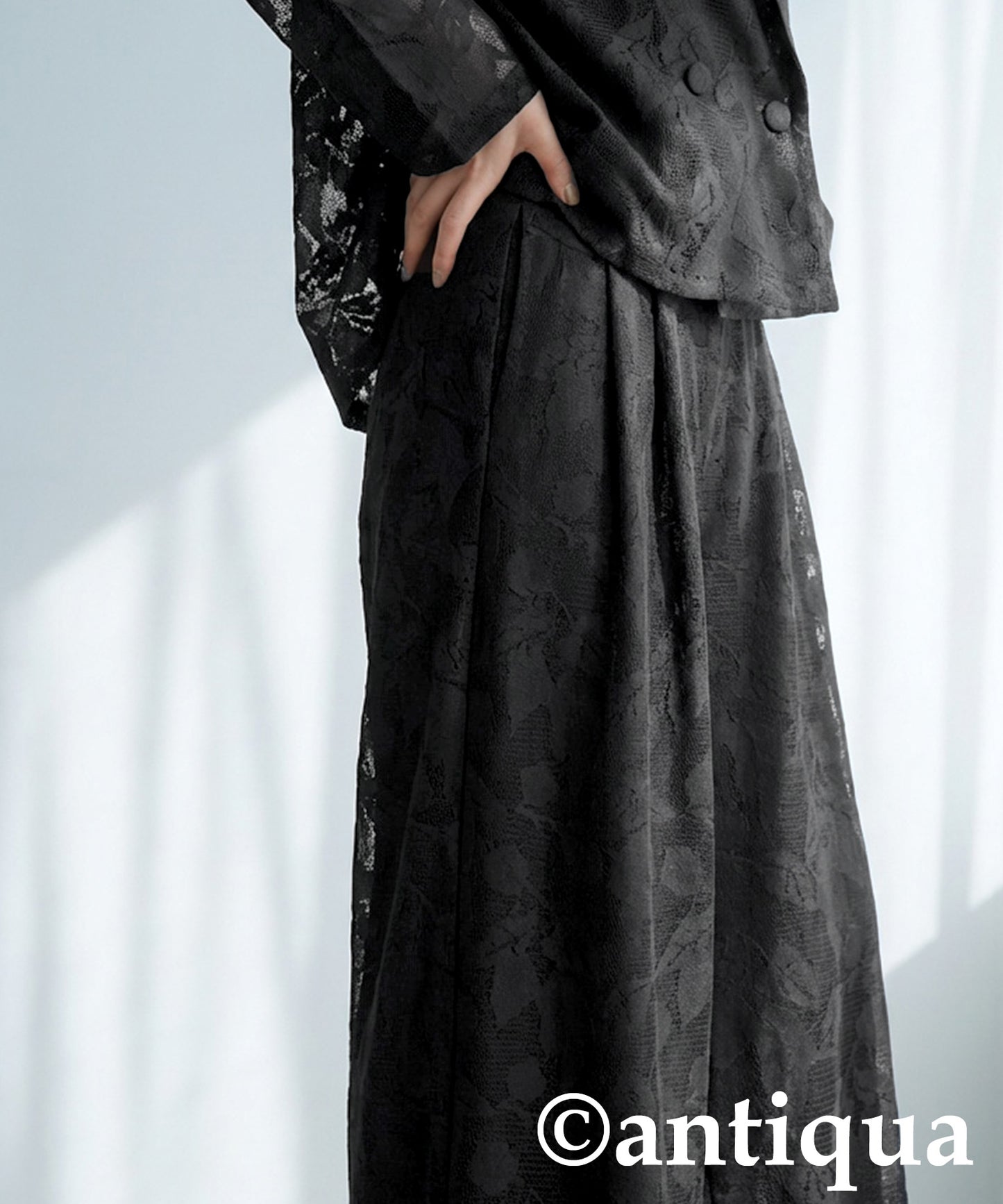 Floral Lace Wide-Leg Pants Ladies