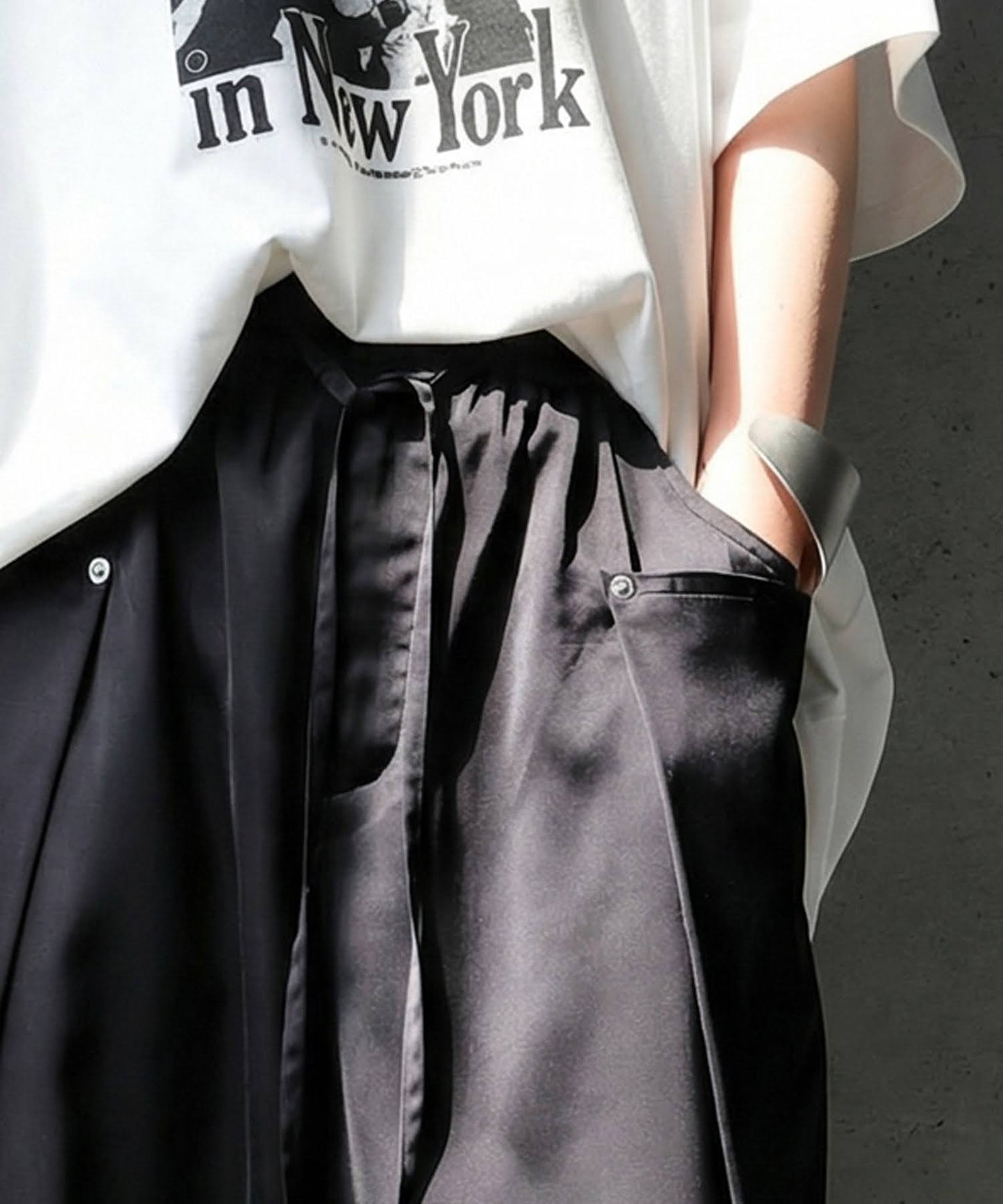 Side Design Wide Pants Ladies