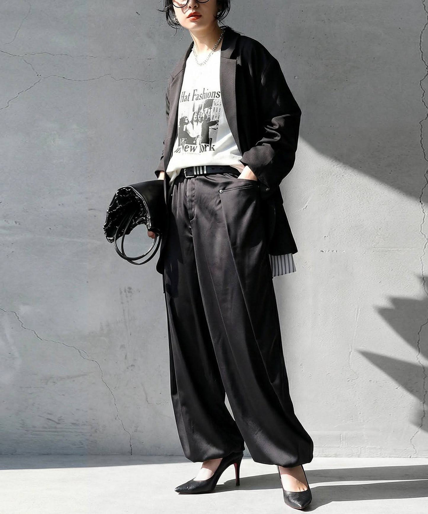 Side Design Wide Pants Ladies