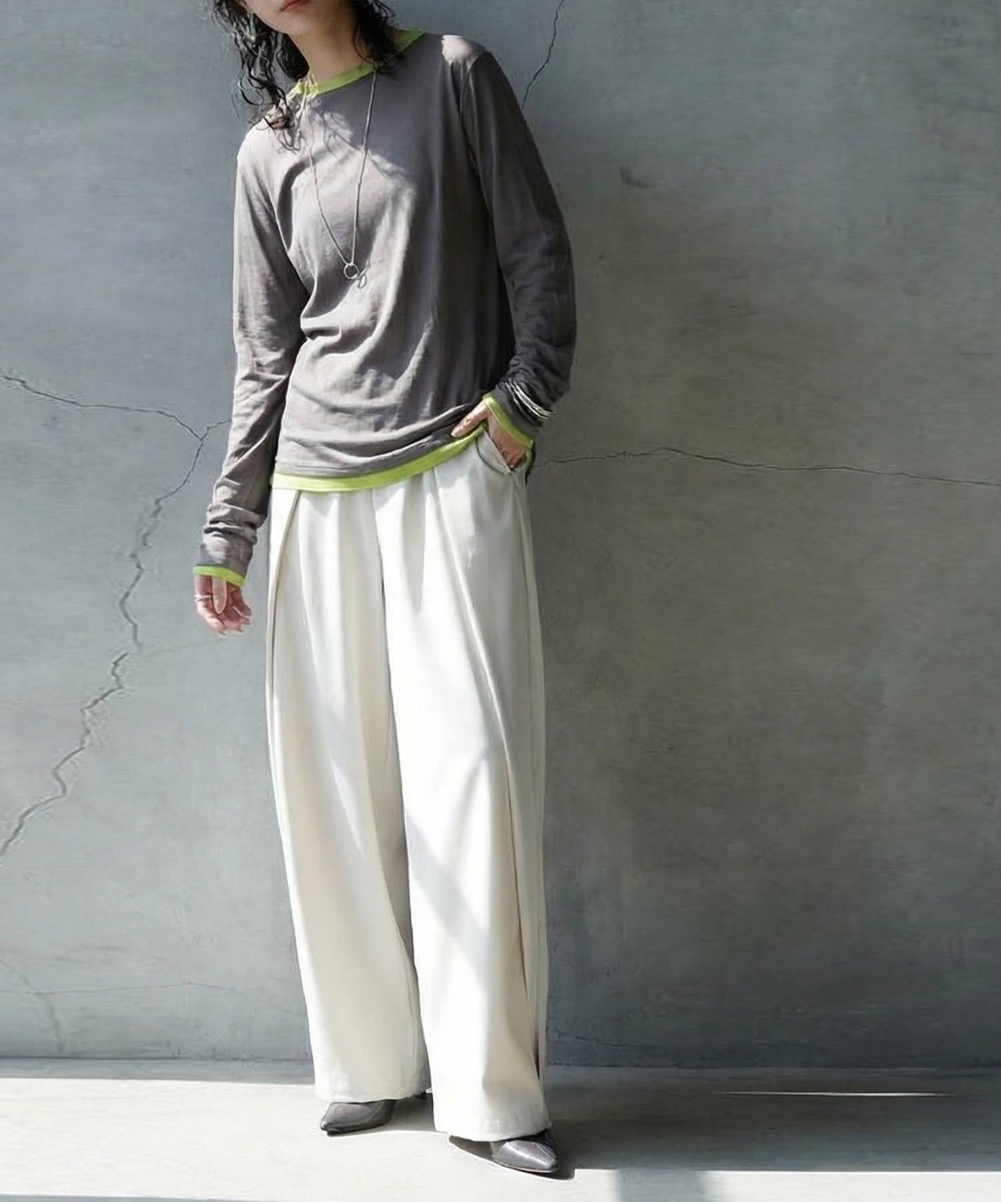 Side Design Wide Pants Ladies