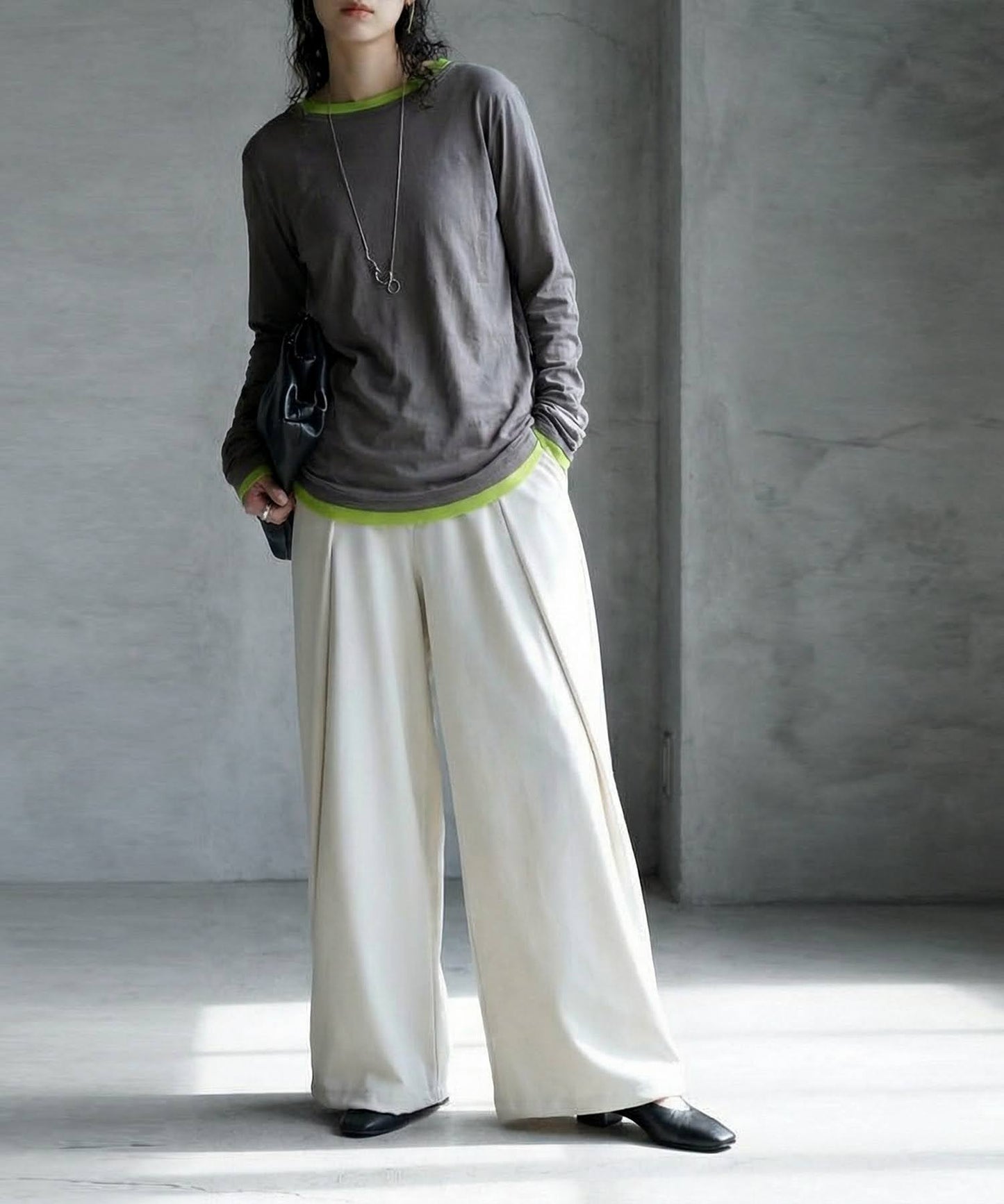 Side Design Wide Pants Ladies