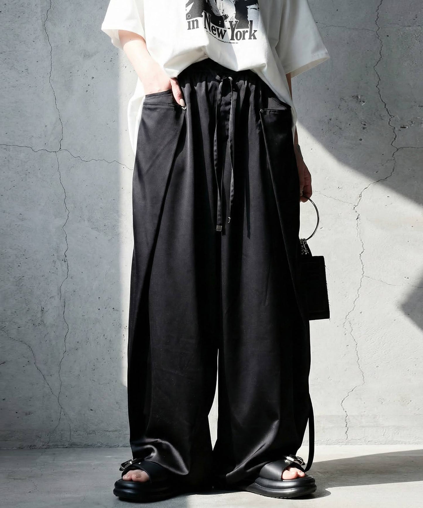 Side Design Wide Pants Ladies