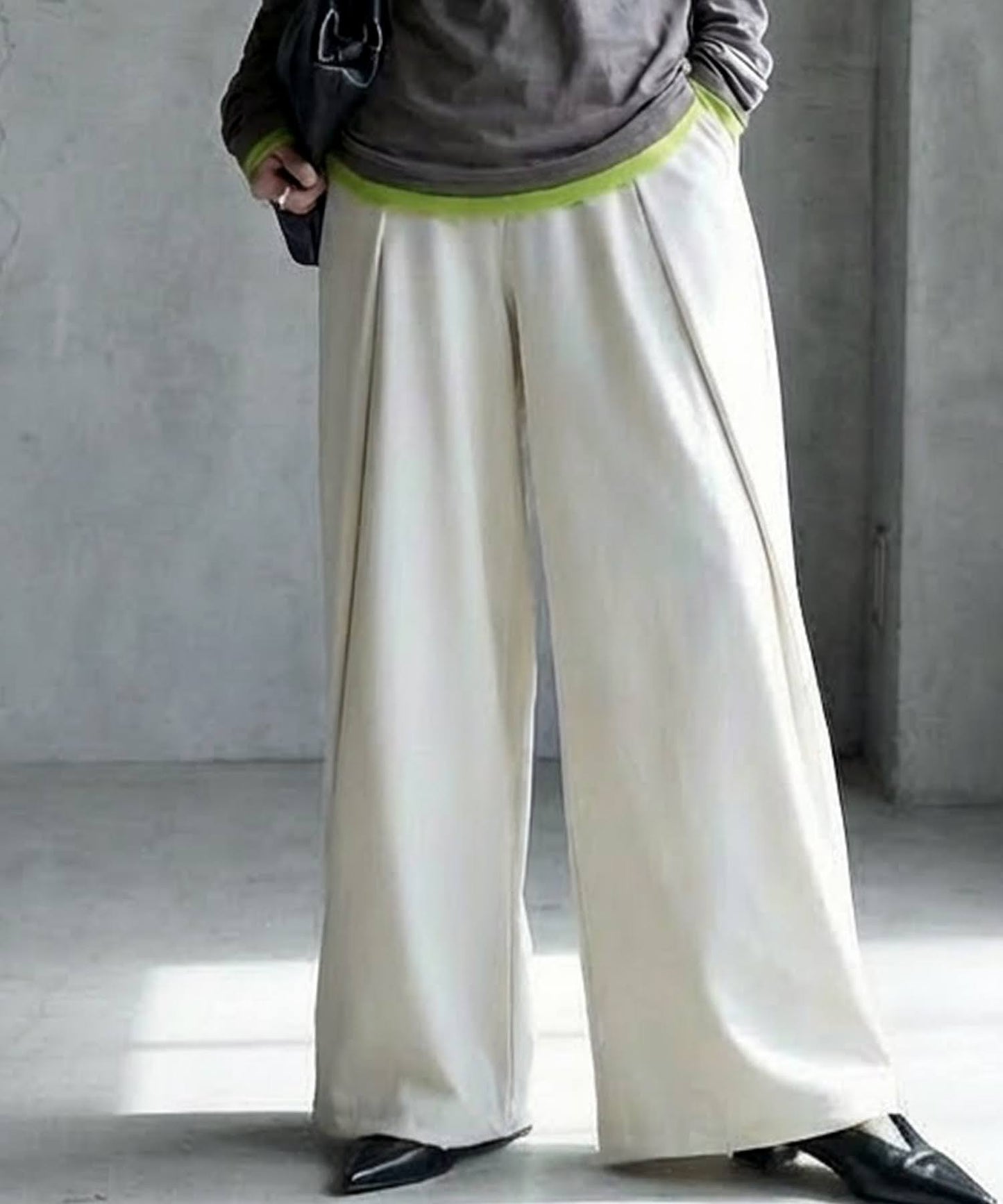Side Design Wide Pants Ladies