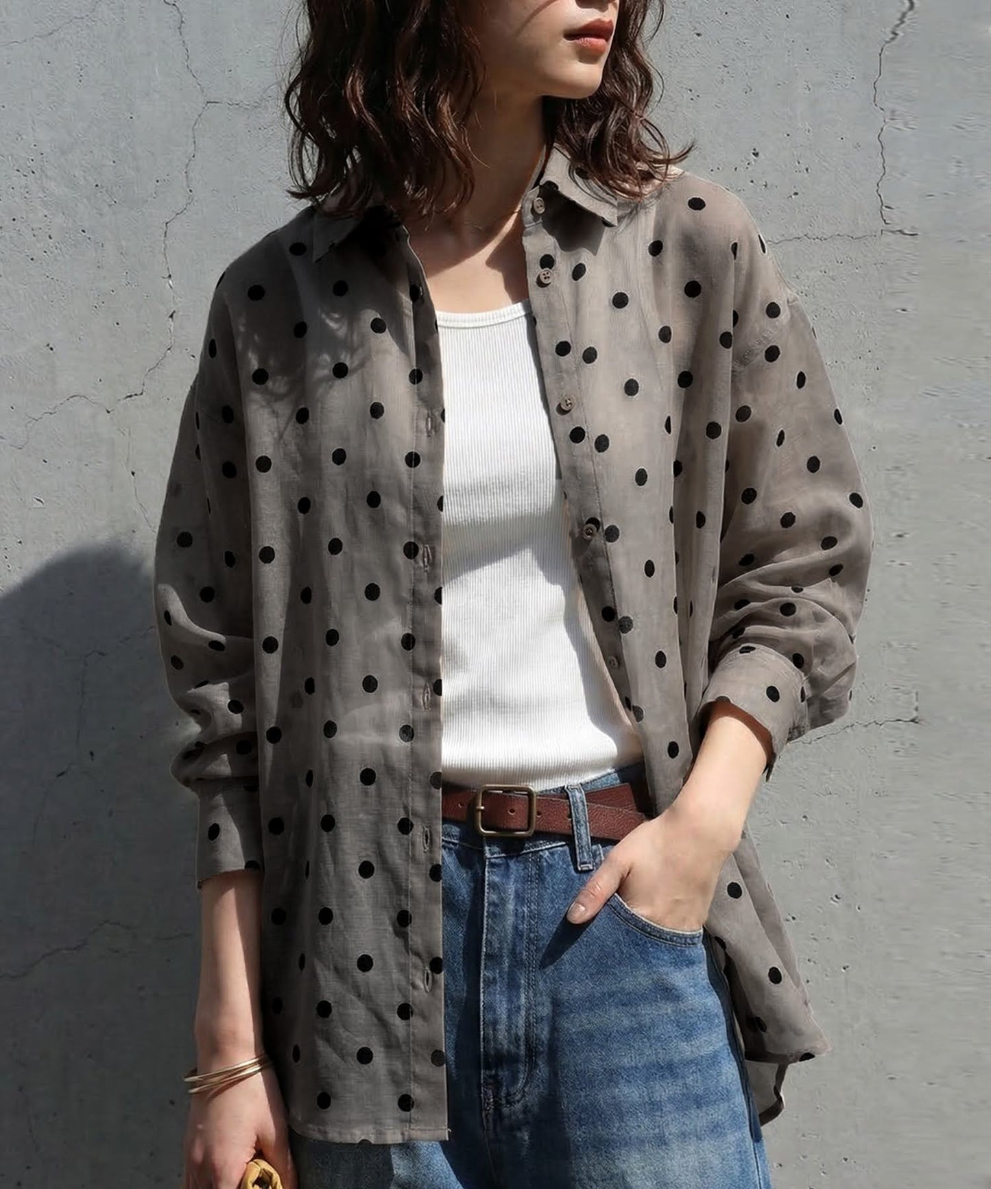 Polka Dot Sheer Shirt Ladies