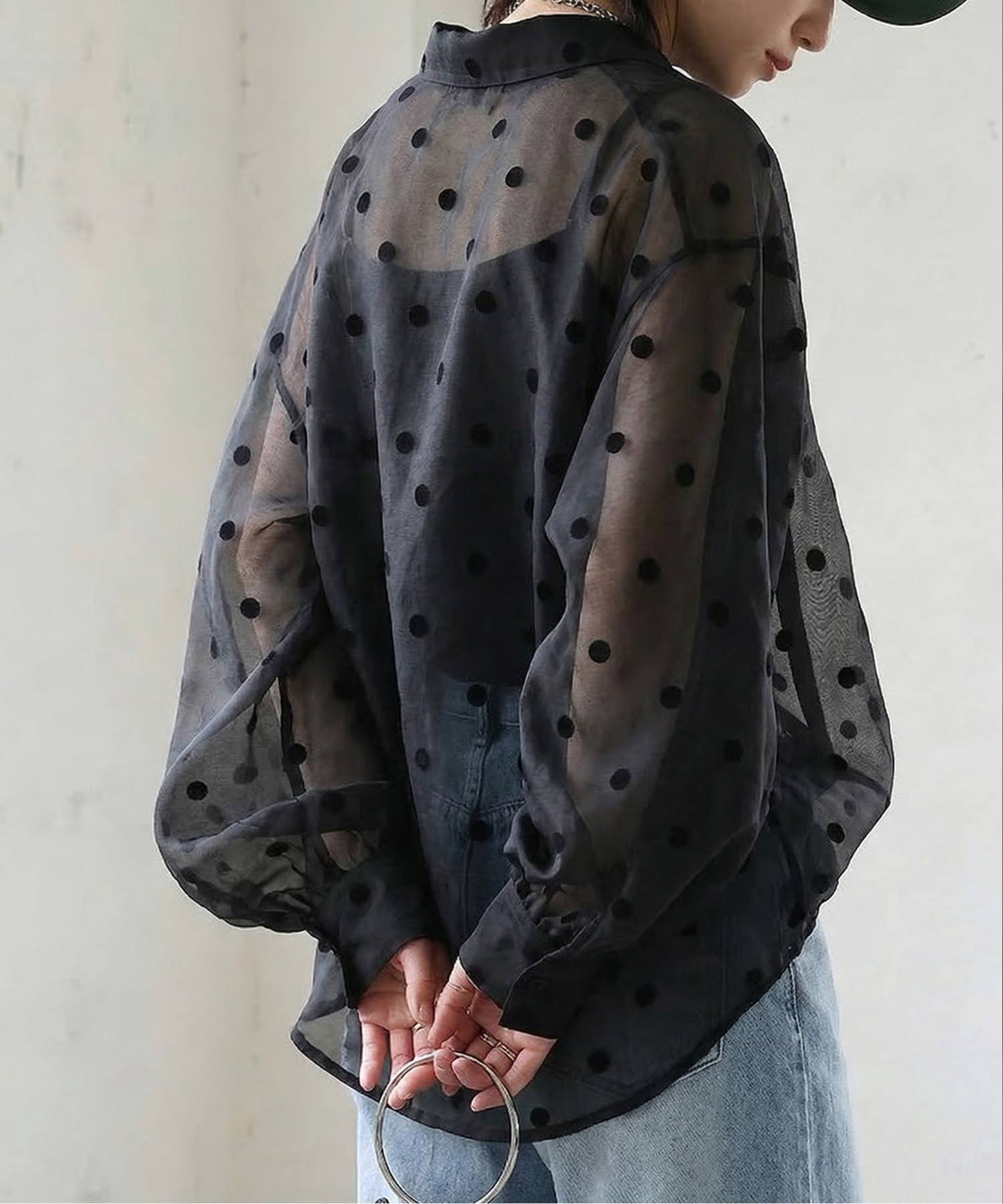 Polka Dot Sheer Shirt Ladies