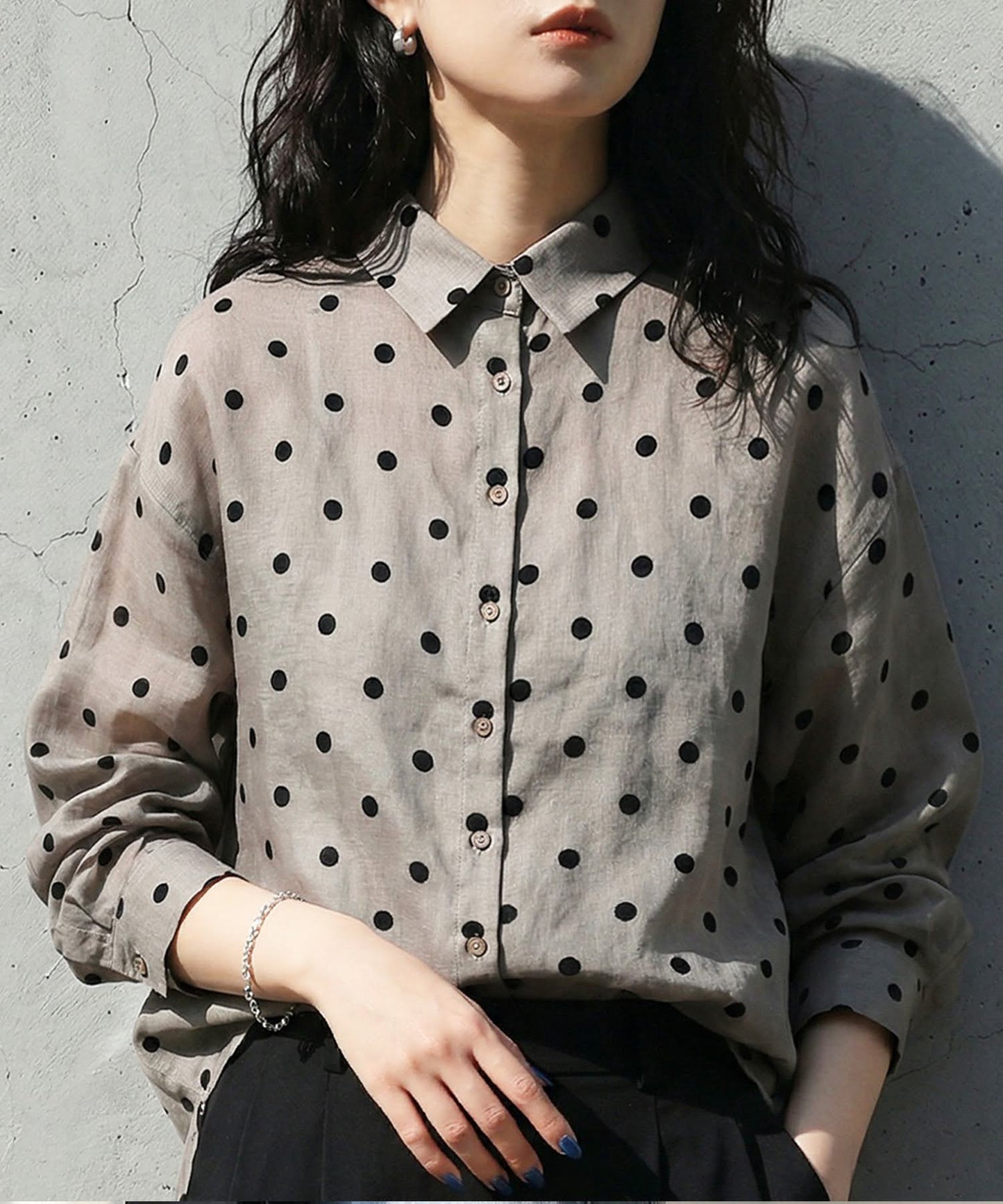 Polka Dot Sheer Shirt Ladies