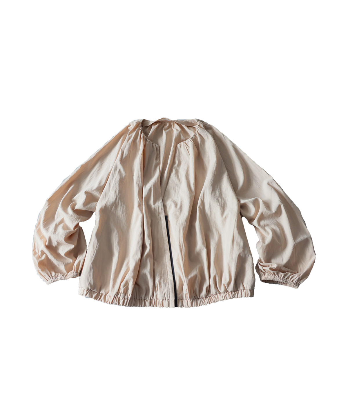 Gathered Neck, Color-Blocked Zip-Up Light Blouson Ladies
