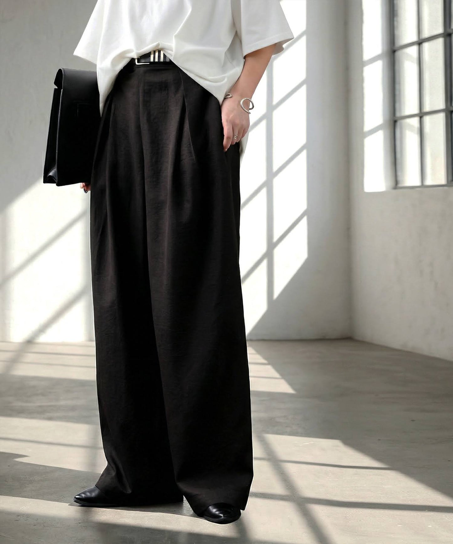 Tucked Wide-Leg Pants Ladies
