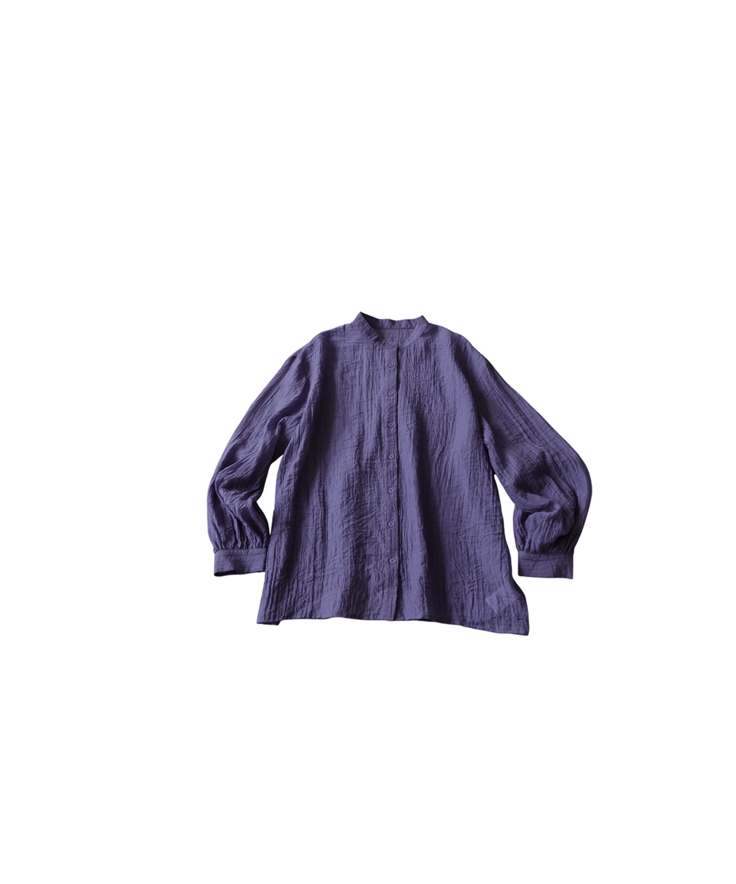 Sheer Band Collar Shirt Ladies