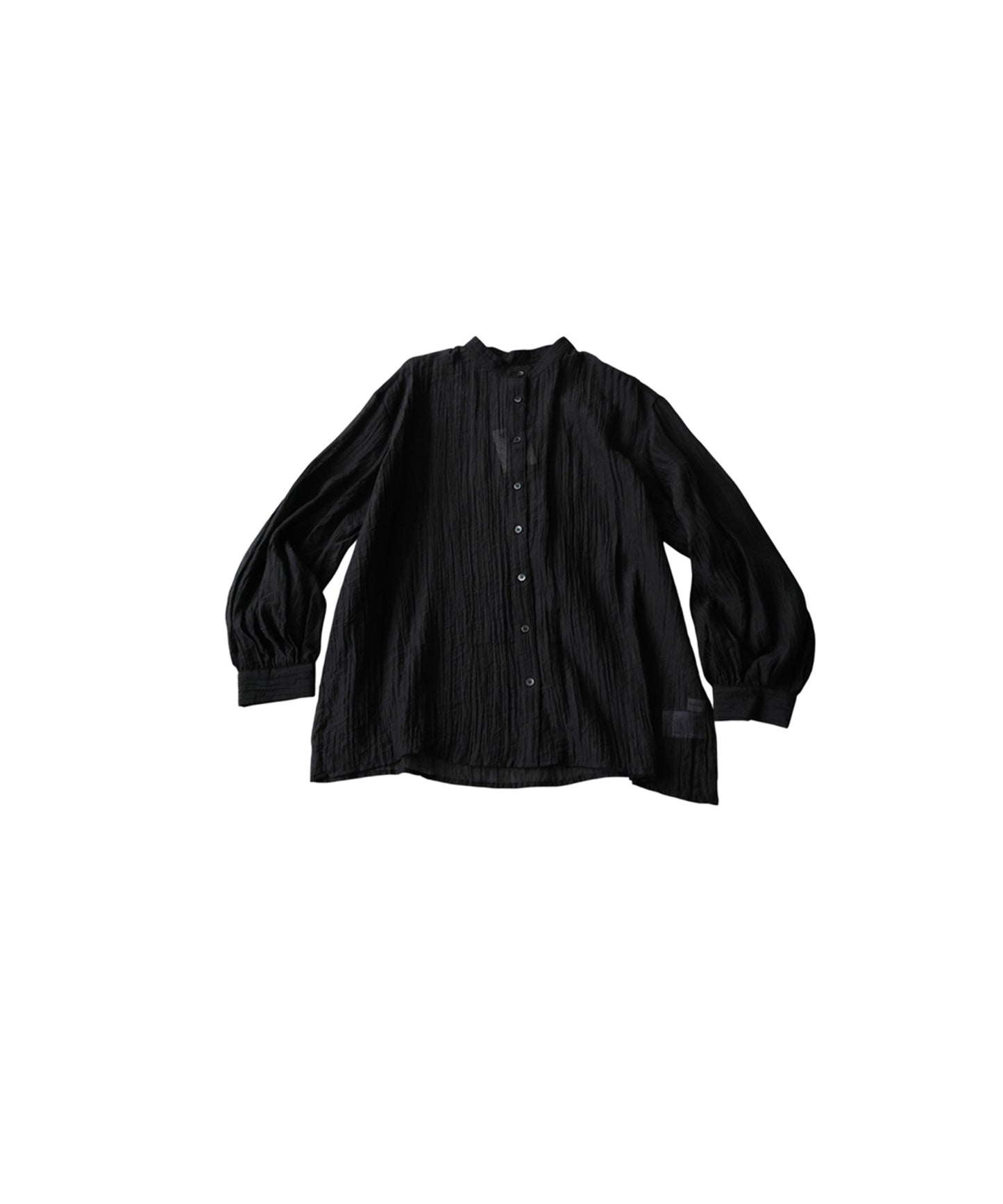 Sheer Band Collar Shirt Ladies