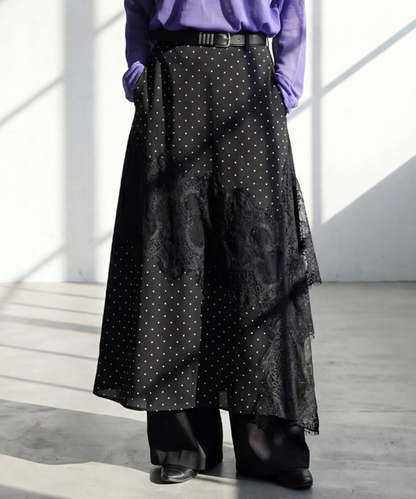 Polka Dot Lace Wide Pants Ladies