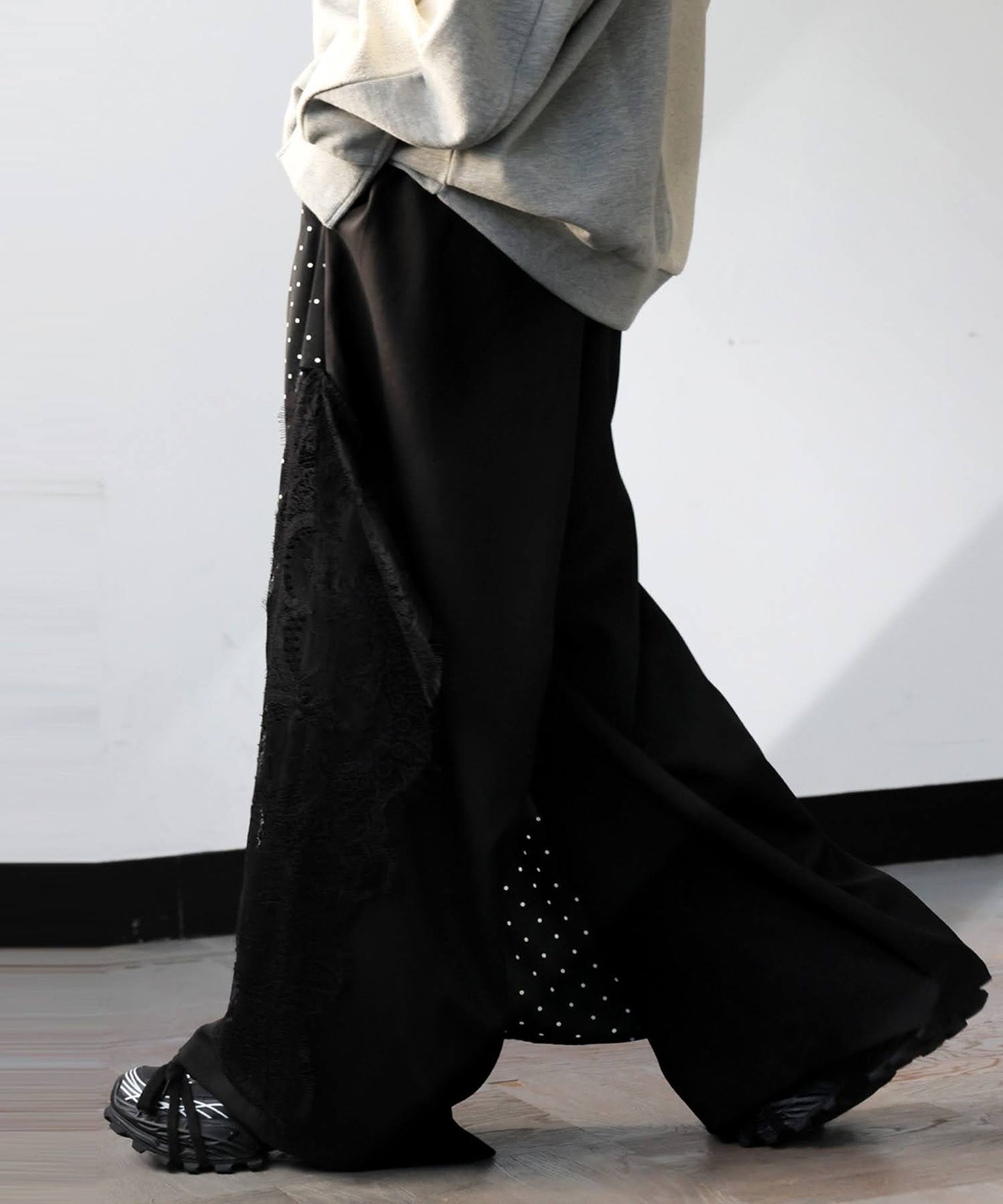 Polka Dot Lace Wide Pants Ladies