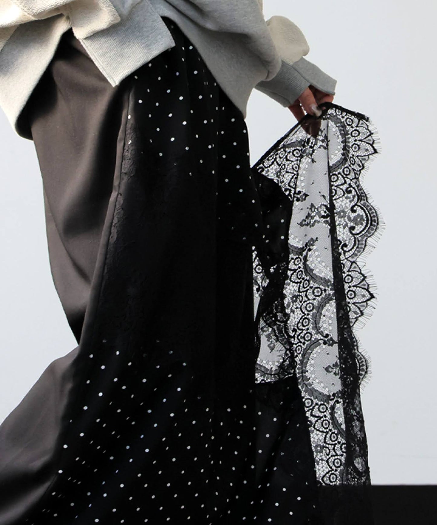 Polka Dot Lace Wide Pants Ladies