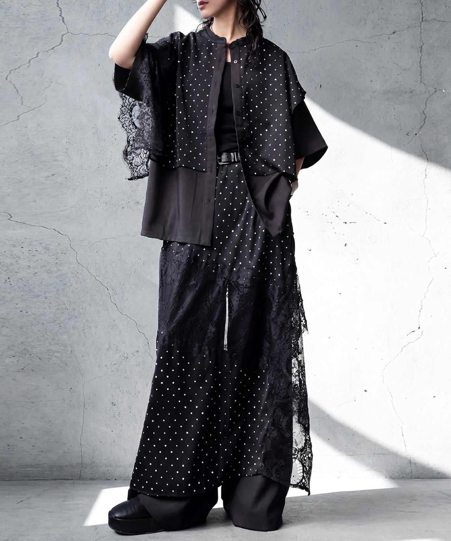 Polka Dot Lace Wide Pants Ladies