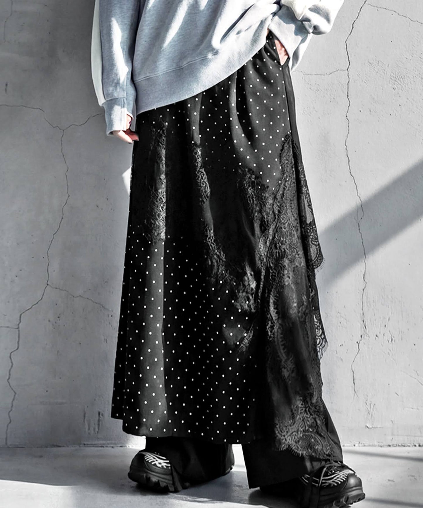 Polka Dot Lace Wide Pants Ladies