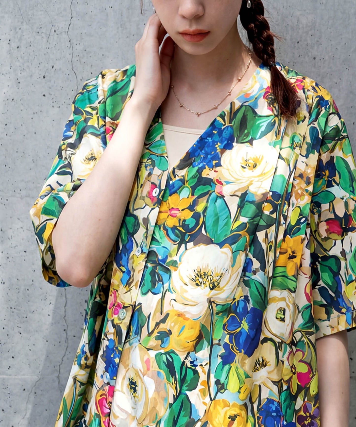 Floral Print Shirt Dress Ladies