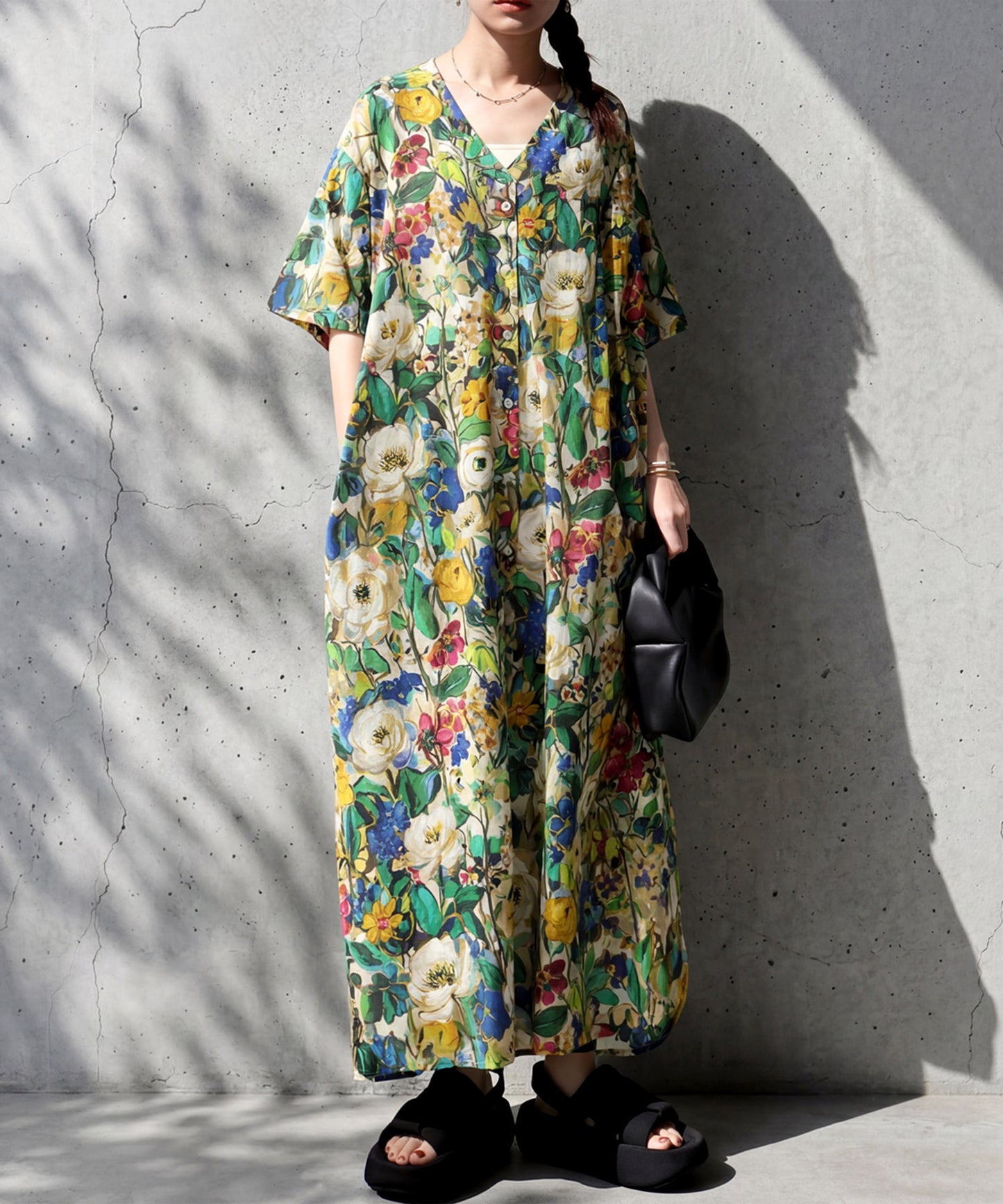 Floral Print Shirt Dress Ladies
